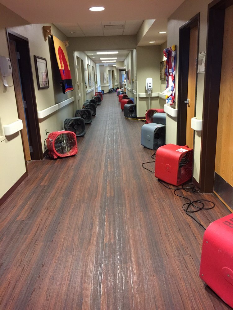 commercial water damage restoration at a medical facility