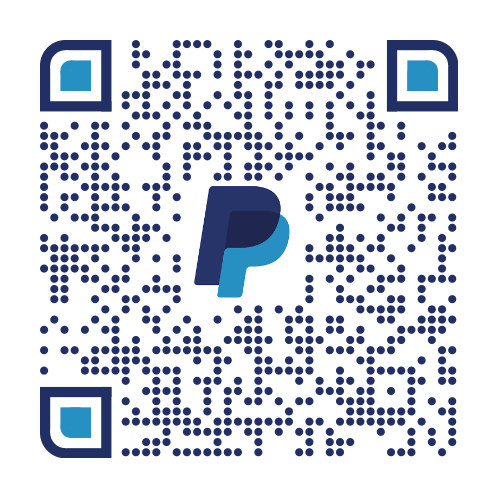 PayPal logo in the center of a QR code.