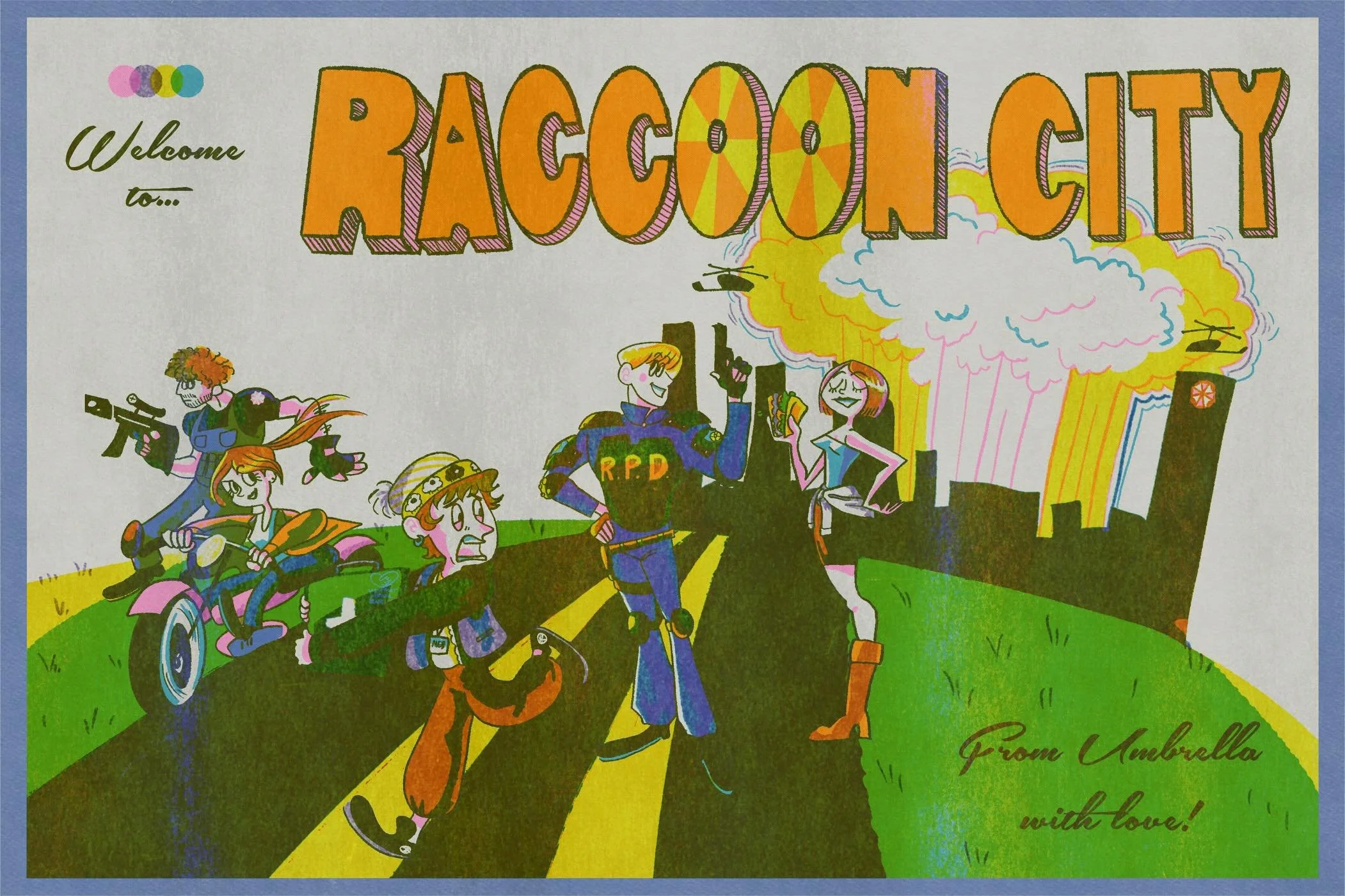 &ldquo;September 30, 1998, it&rsquo;s a day I&rsquo;d never forget&hellip; The cop inside me died that day.&rdquo;

🧟&zwj;♂️🩸⛱️💉🧟&zwj;♂️🩸⛱️💉🧟&zwj;♂️🩸⛱️💉🧟&zwj;♂️🩸⛱️💉🧟&zwj;♂️

Finished this riso postcard in time for Resident Evil/Raccoon C