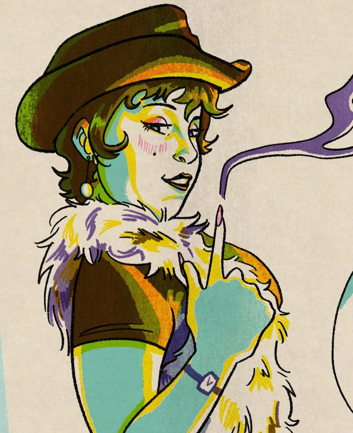 Howdy, it&rsquo;s me 🤠 

🤠⚛️🐄💅🤠⚛️🐄💅🤠⚛️🐄💅🤠⚛️🐄💅🤠

Had to do three different self portraits of myself&mdash; one just lineart realism style, one a full realistic underpainting, and then one in our own style that we can do whatever for. Thi