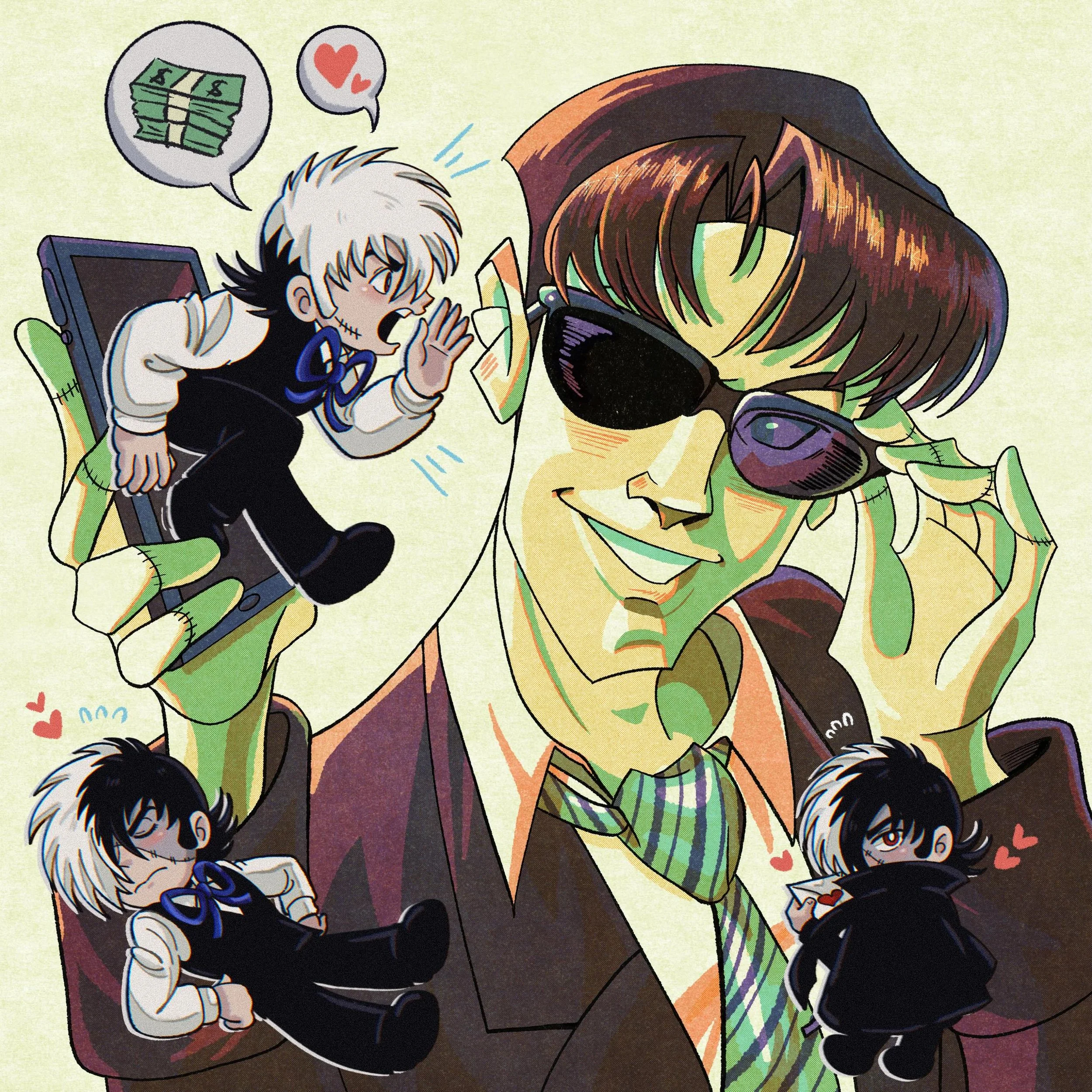 Two artists, one base! Makuja collab with @pichichu_studio (on twitter, bluesky, and tumblr!)

💕💴💉🩸🤳💕💴💉🩸🤳💕💴💉🩸🤳💕💴

I&rsquo;ve kinda became a microcelebrity on twitter and tumblr for my midcentury modern riso art, especially in the Tez