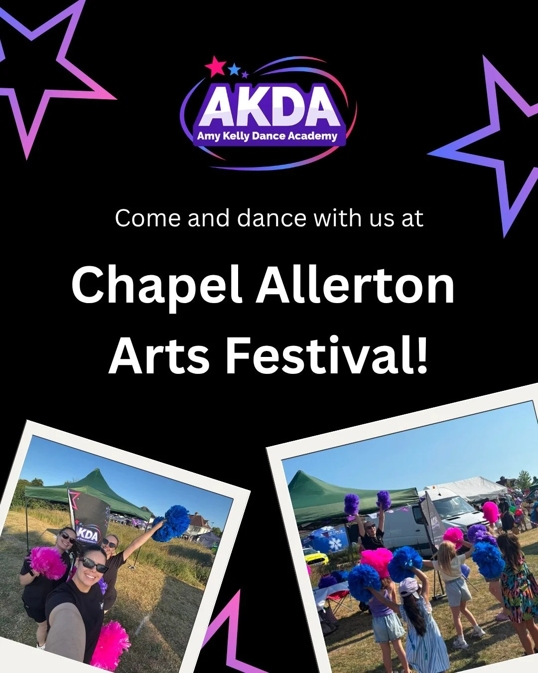 Come and dance with us tomorrow 💃

We are so excited to be attending @chapelallertonfestival tomorrow! We will be on Well Lane and we have lots of exciting things planned 🌟

Come and find us to come and give cheer-dance a go 🤸&zwj;♀️ we will be at