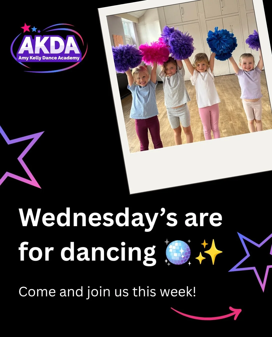 Planning for the week ahead? 🗓️✨

Just a little reminder that Wednesday = AKDA day! 💃💜

Three weeks in and we&rsquo;re having SO much fun! I&rsquo;m loving getting to know all of our dancers and seeing them grow in confidence each week.

And if yo