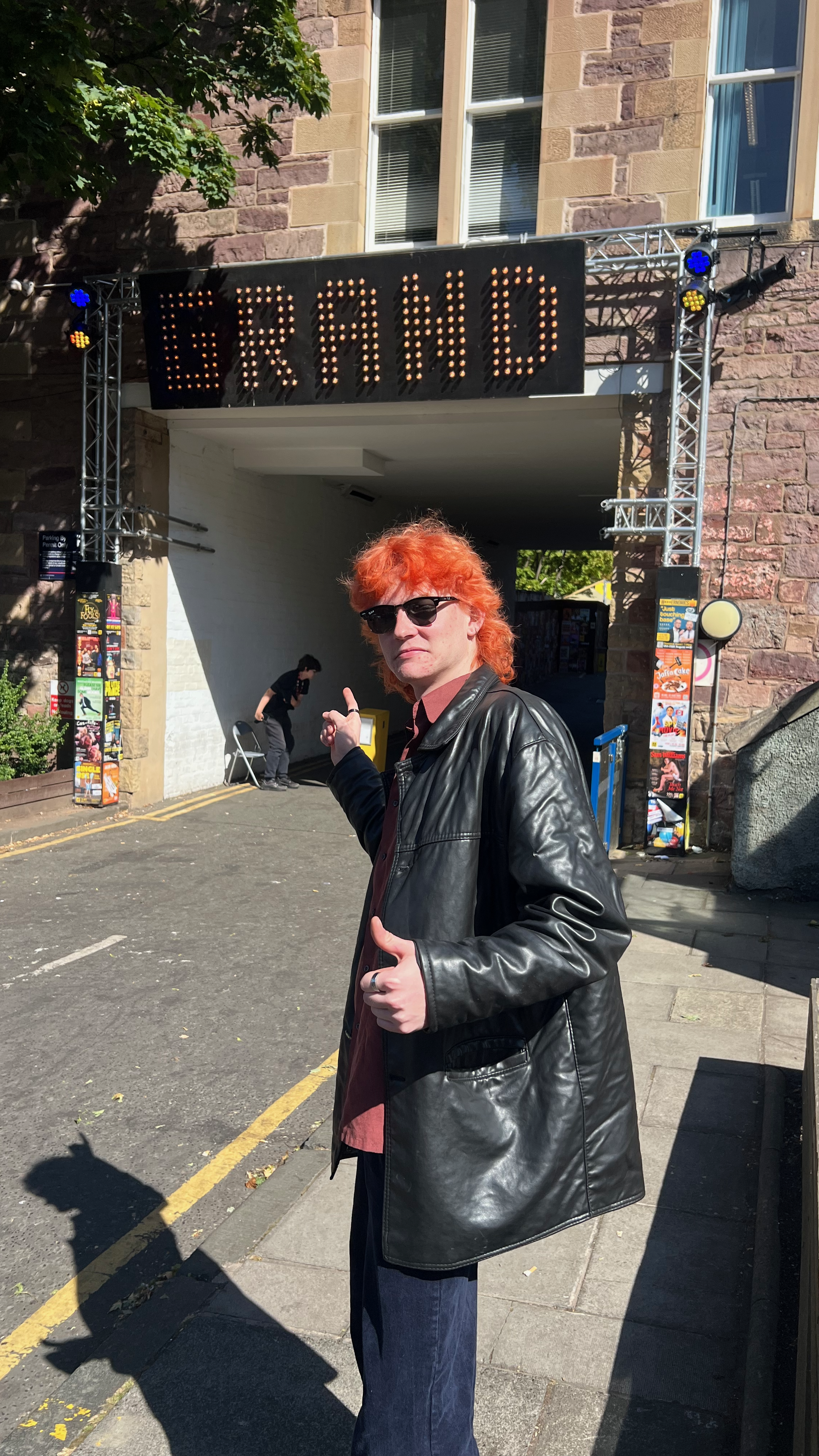 Lee outside Pleasance Grand in Edinburgh during the Fringe Festival 2025