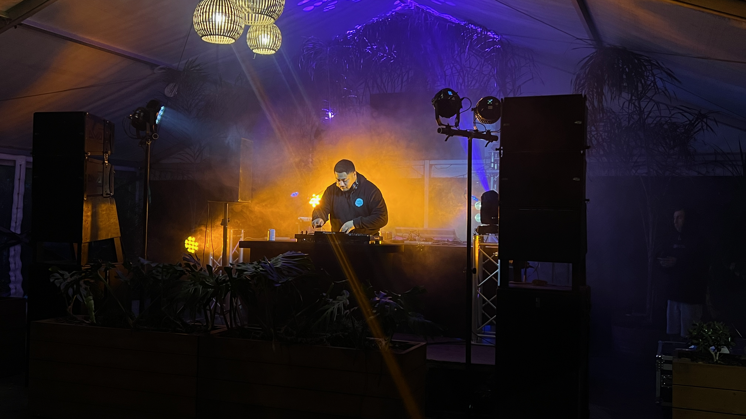 A photo of a DJ playing before the show at Mangawhai Tavern