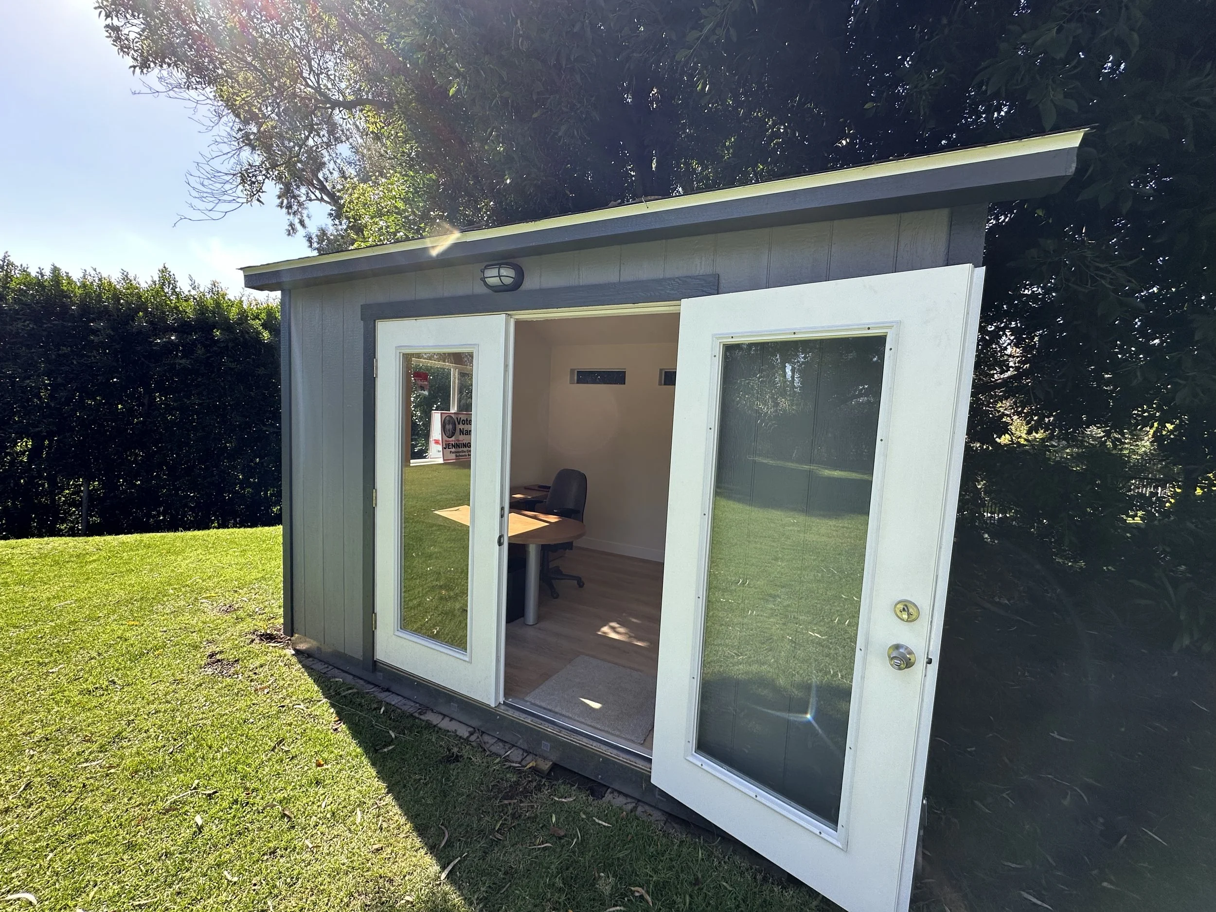 modern backyard studio with French doors – ADU upgrade in Los Angeles
