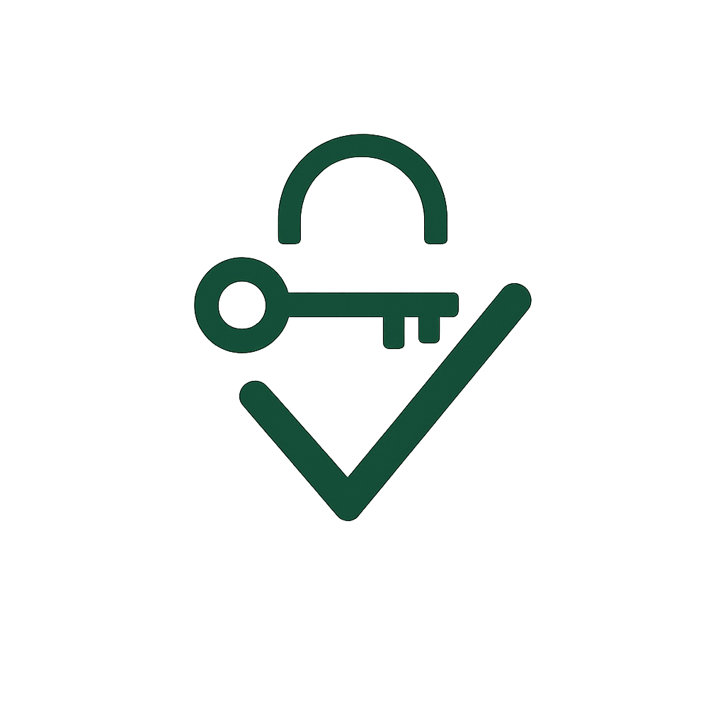 Key and property checkmark icon – monthly care packages for LA homeowners and landlords