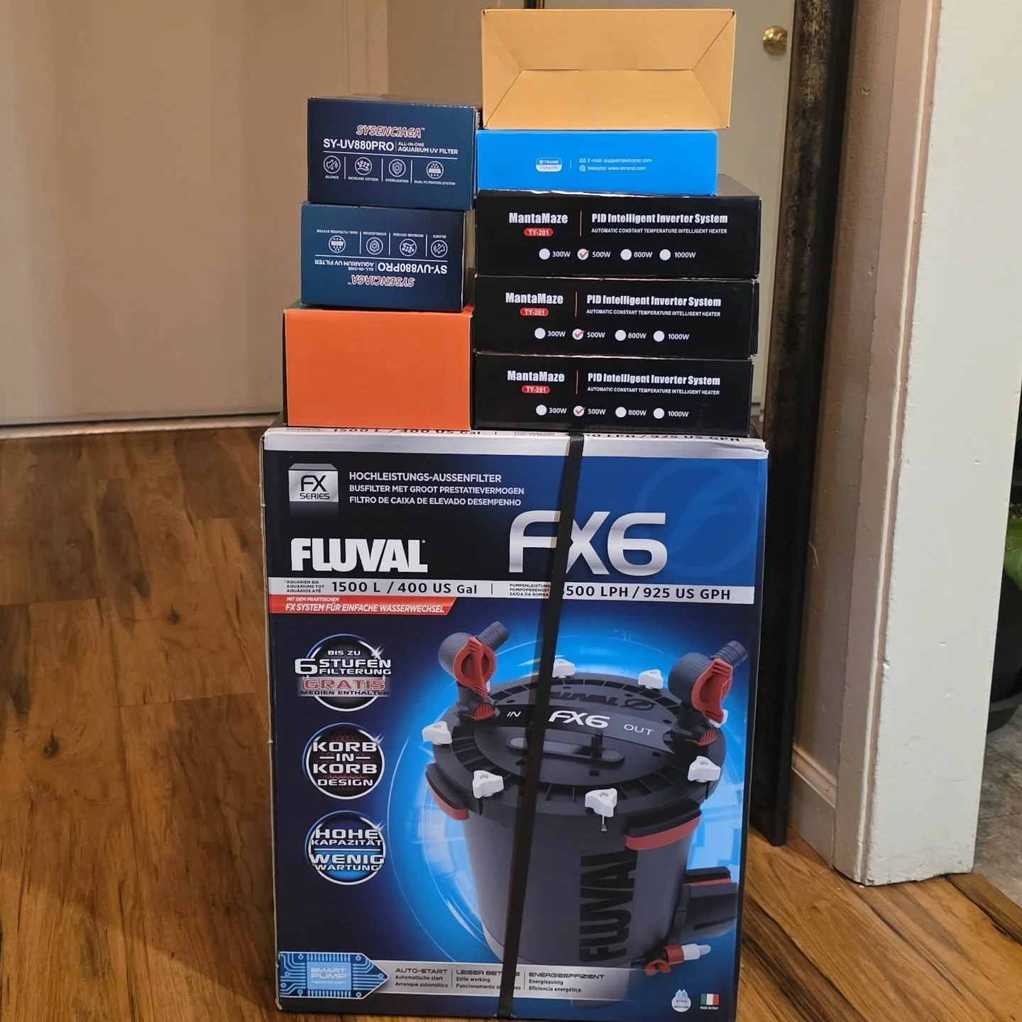 The equipment for our next project has arrived!

A 300-gallon freshwater aquarium is getting a complete refresh before its future residents move in.
Over the next few weeks we'll be upgrading the filtration, improving circulation, cycling the system,
