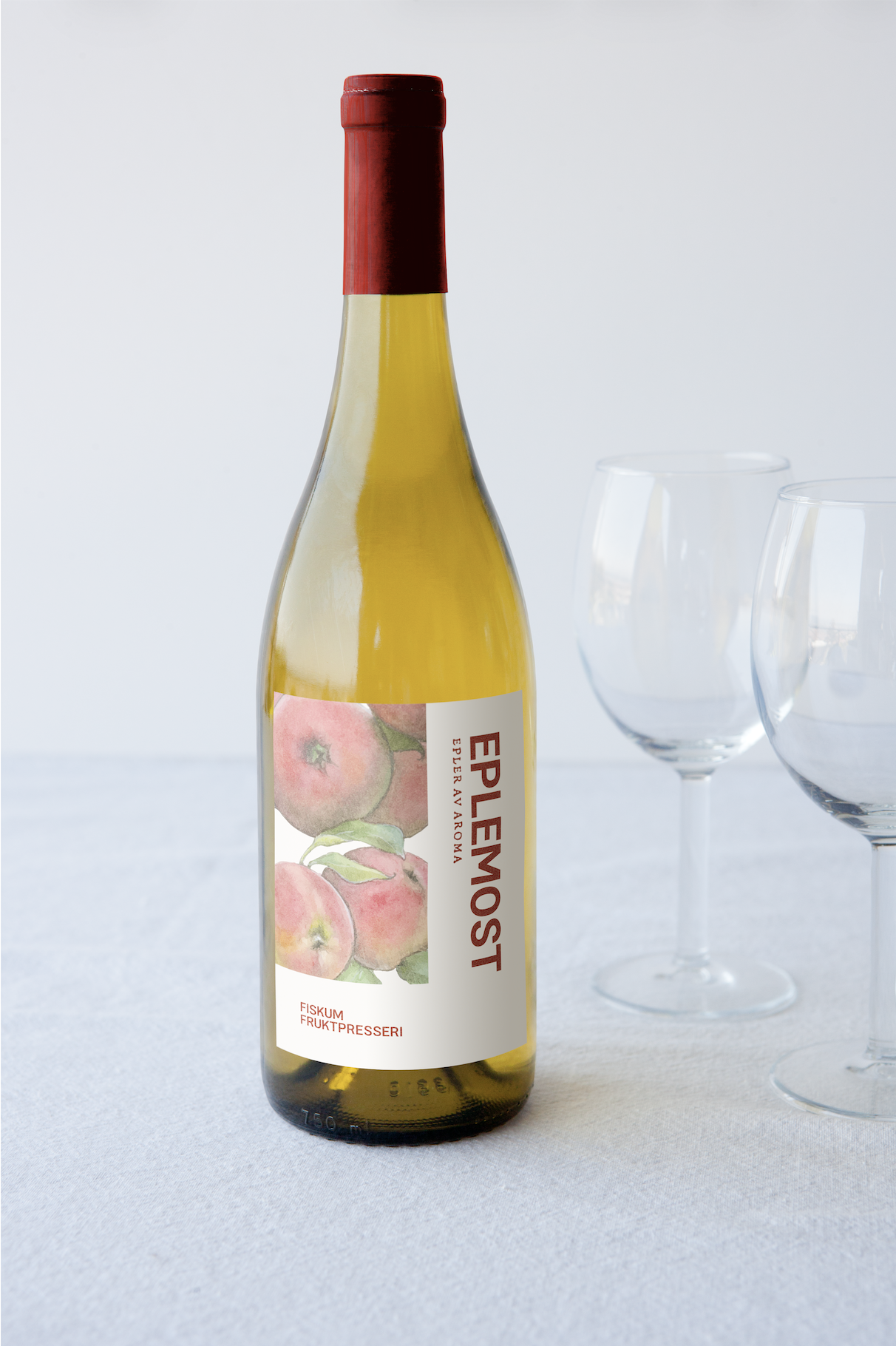 Etikett til 0,75L flaske for limited edition-produkter med eksempel på kunstverk i samarbeid med lokale kunstnere (Illustrasjon av Jeanette
Sveiven)