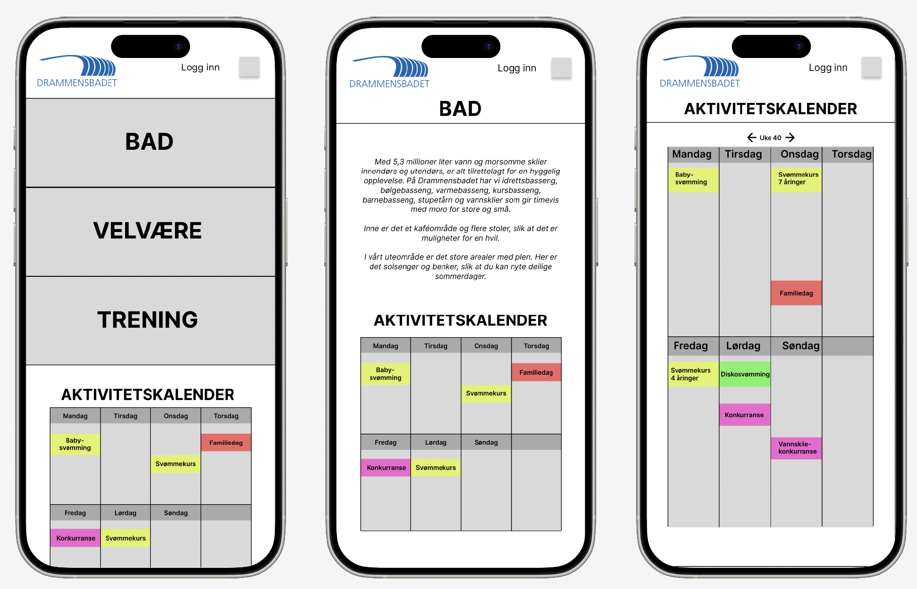 Forside → Bad → Aktivitetskalender