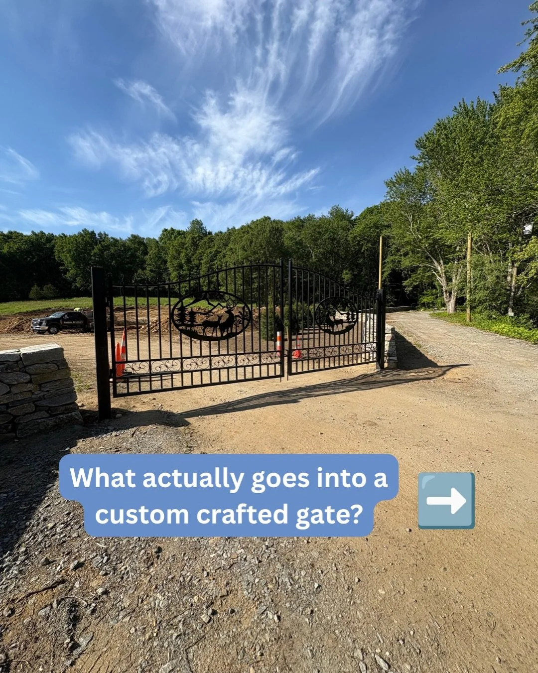 Check out this custom gate we built for a residential property in Colchester!

Crafted from start to finish, here&rsquo;s what went into it:

&bull;	Plasma cut wildlife panels
&bull;	Decorative Scrollwork
&bull;	Forged spike tops
&bull;	Epoxy paint f