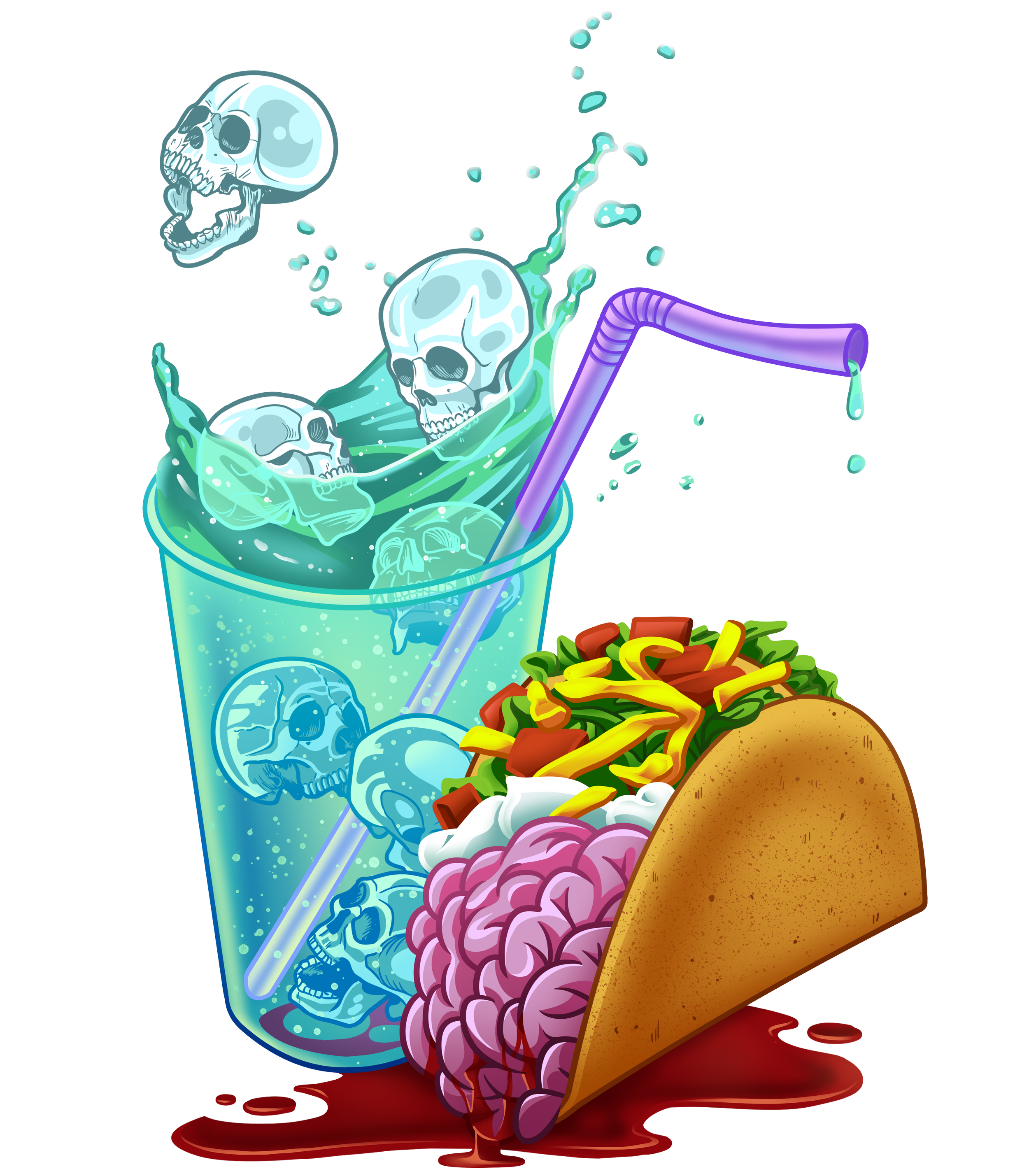 T-shirt commission - "Baja Skull"