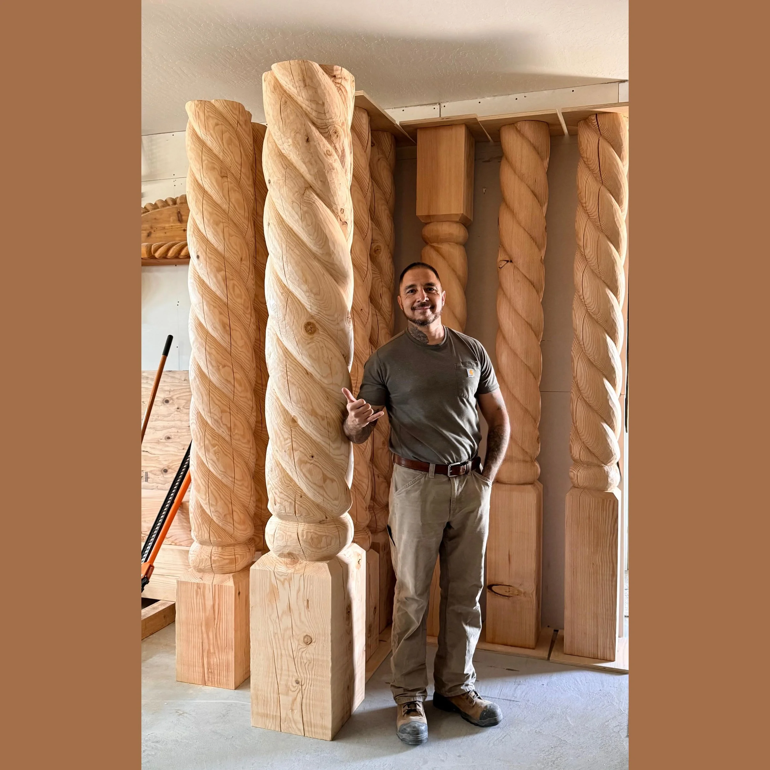 Roots in Taos, carved in Rio Rancho, and headed for Golden. 🪵⛰️ This design started with the traditions of Taos, New Mexico, and every spiral you see was carved 100% by hand no lathes, no CNCs. There&rsquo;s a history in these curves that only hand-