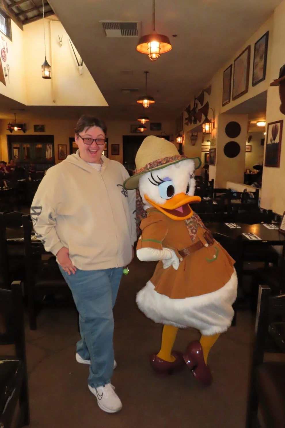 posing with daisy