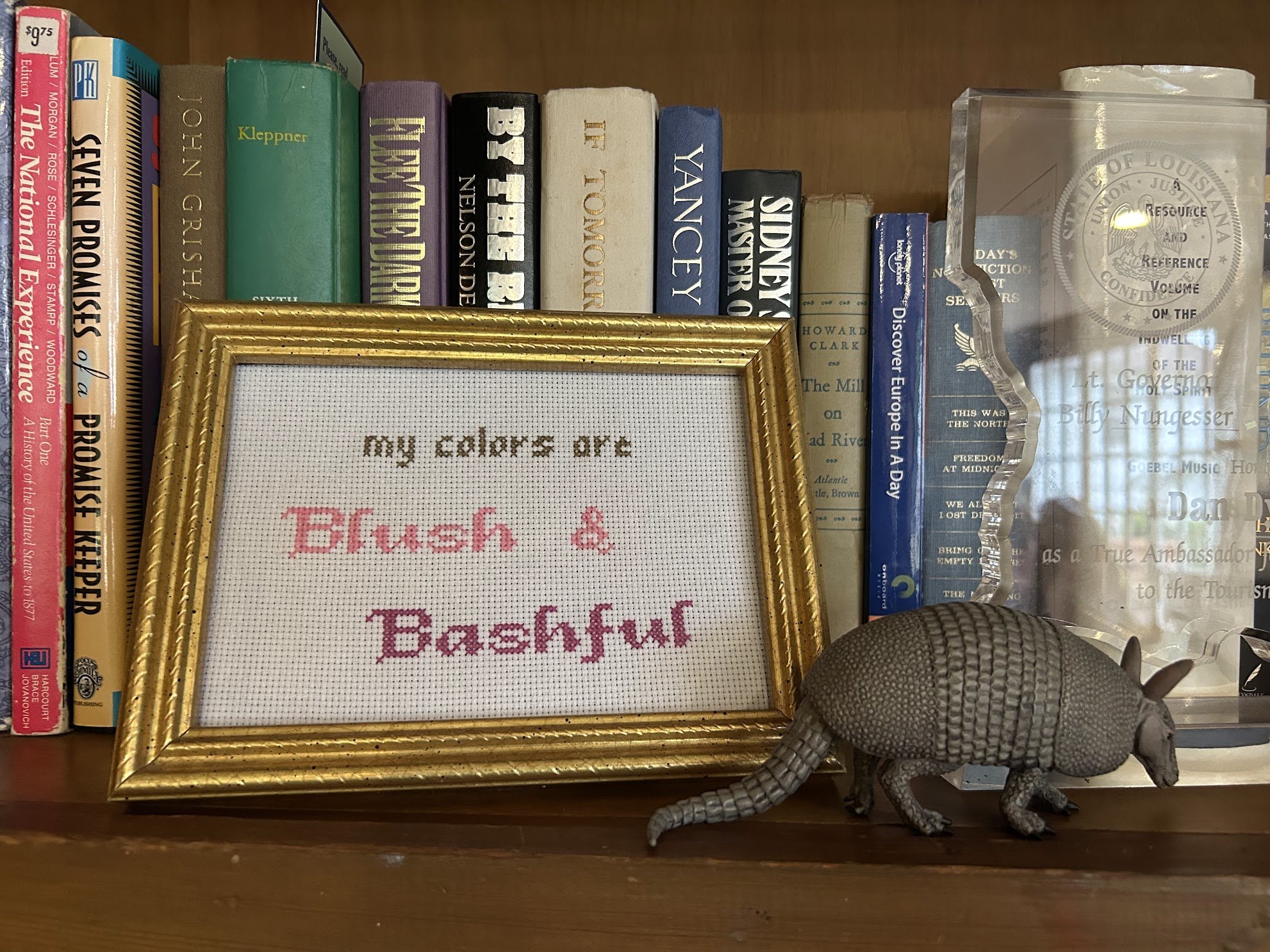  A needlepoint in the Steel Magnolias house in Natchitoches, Louisiana 