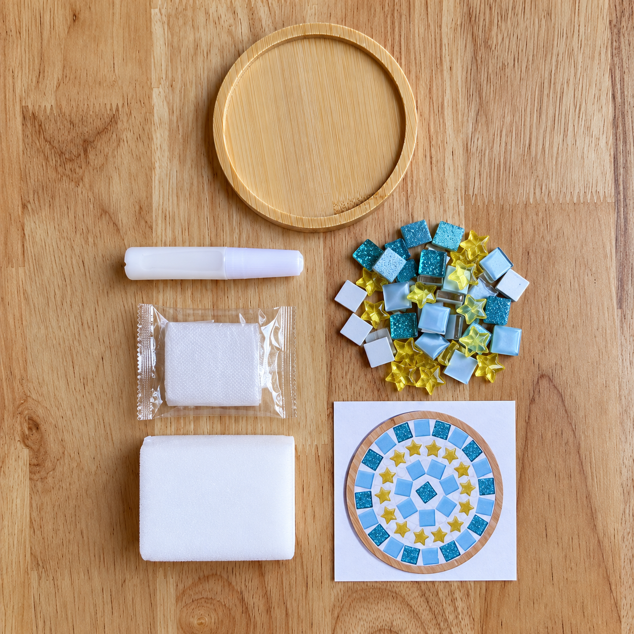 DIY Mosaic Coaster Kit Flat Lay.png