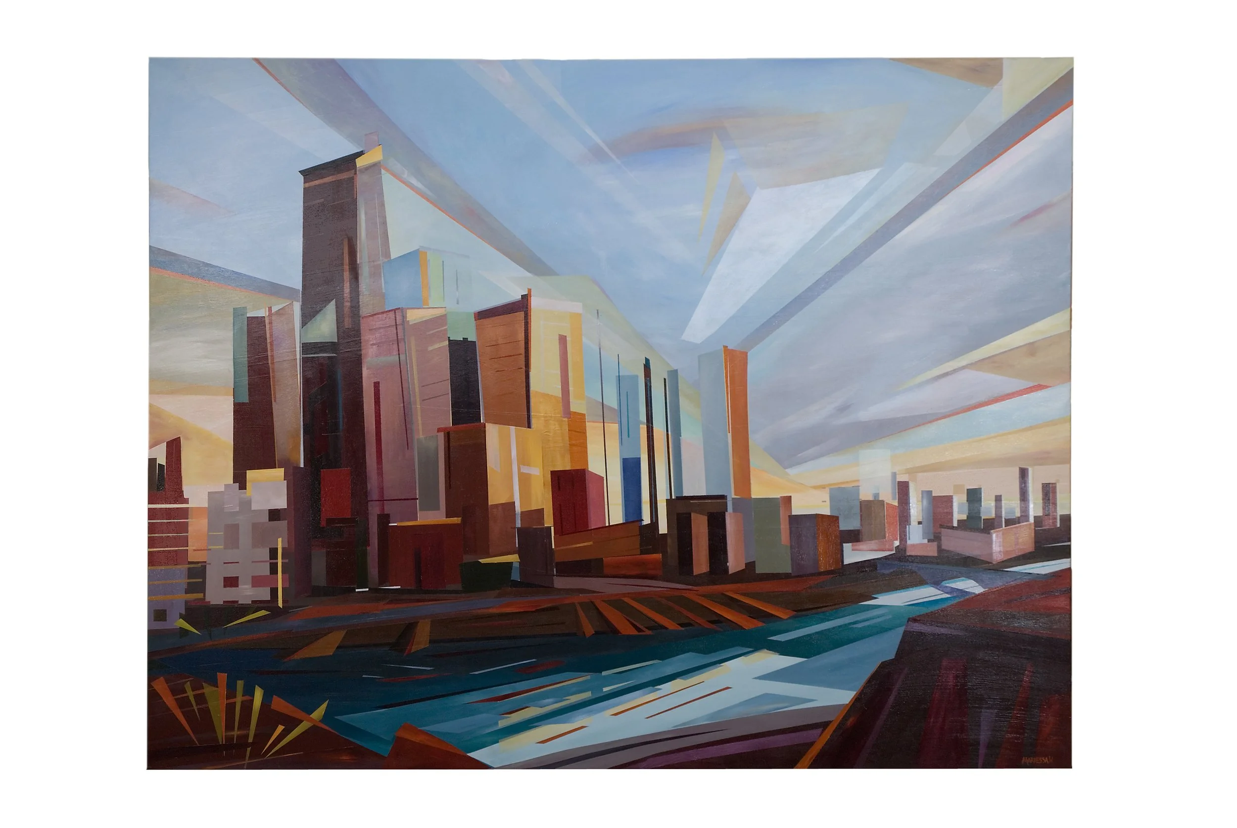 Calgary Skyline 2010 Acrylic on canvas, 70x92 inches. Commision