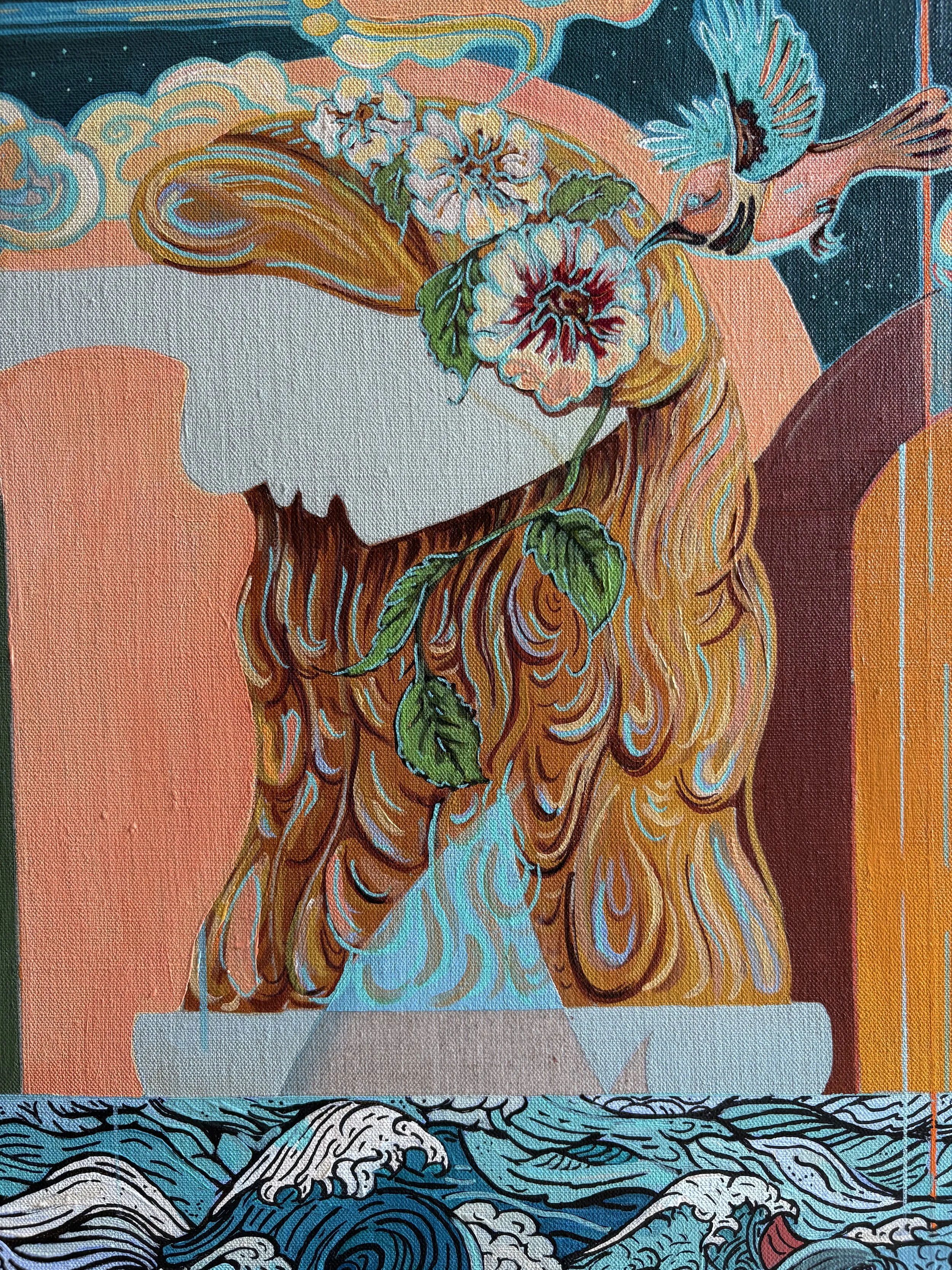 Detail: Mother Water 2025 Acrylic on canvas, 38x24 inches
