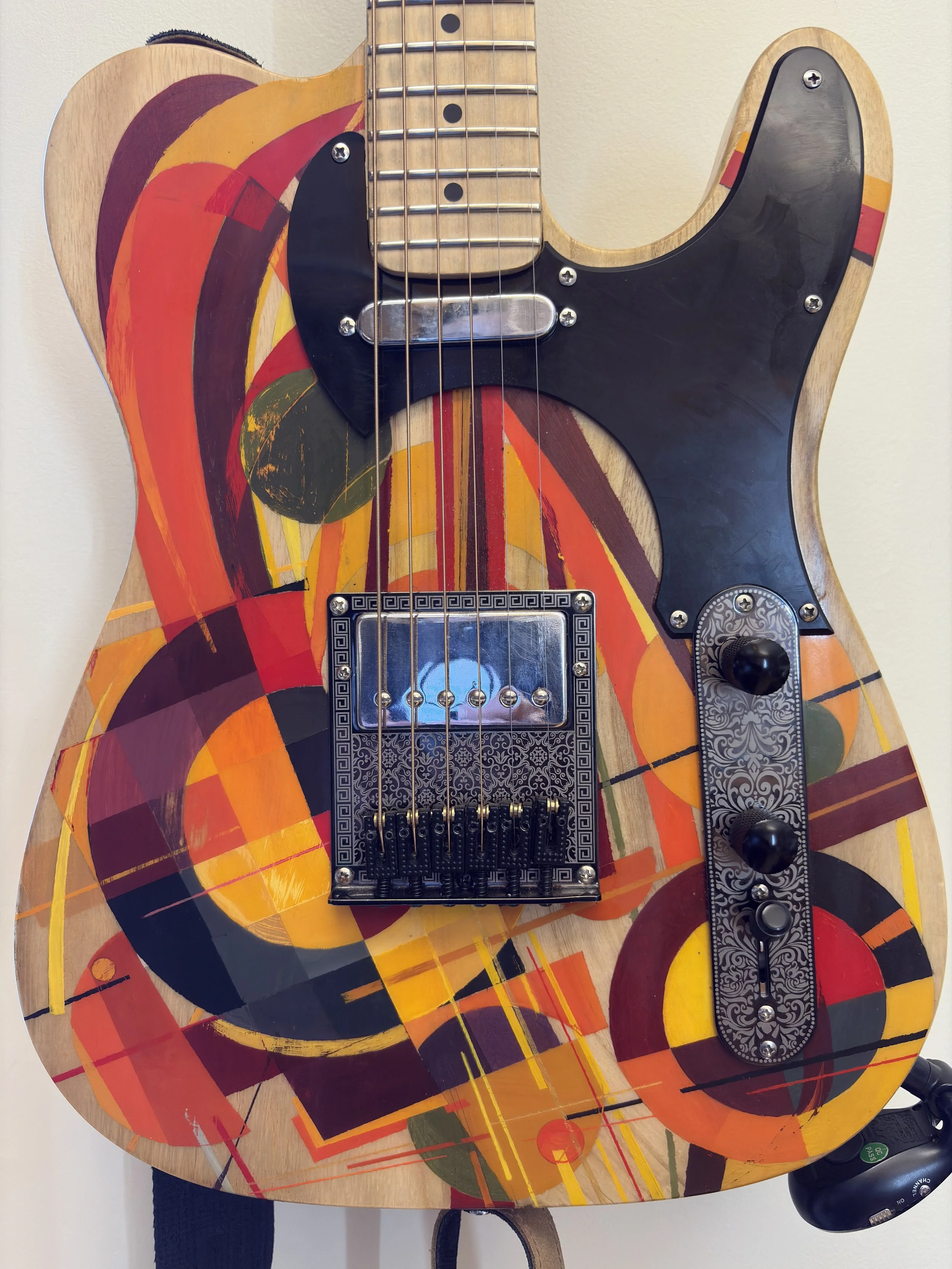 Detail: In Progress 2024 Acrylic paint, wood, guitar