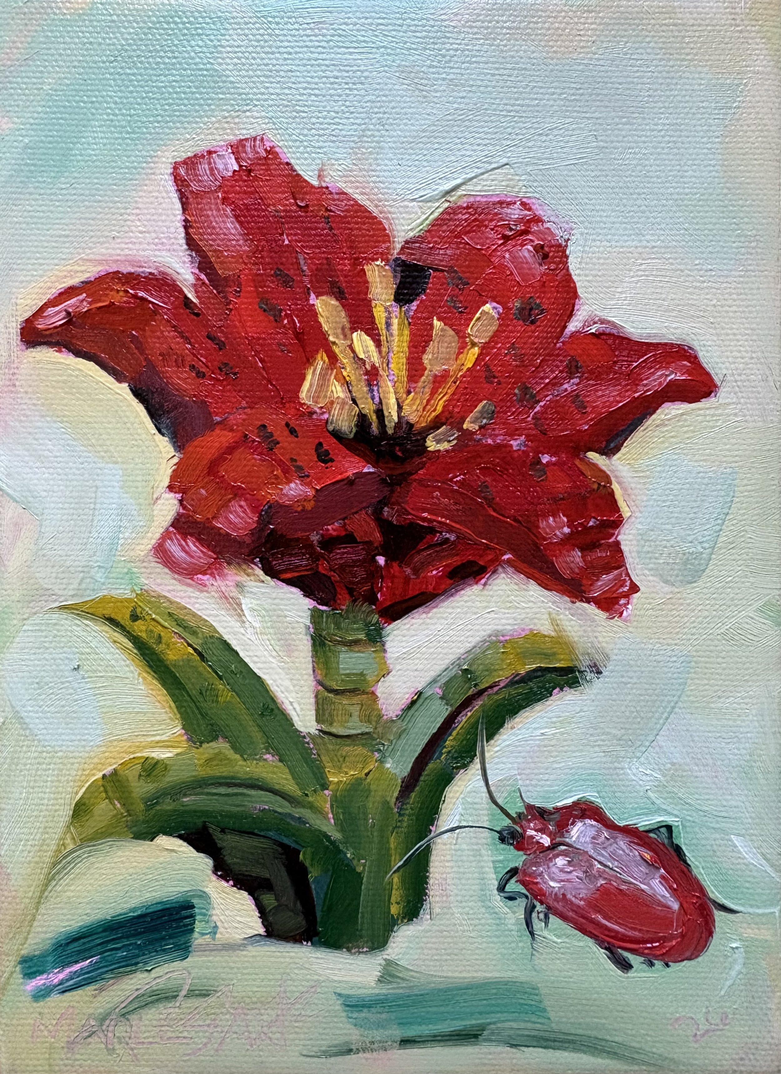 Saskatchewan Lily 2026 Oil on canvas, 7x5 inches