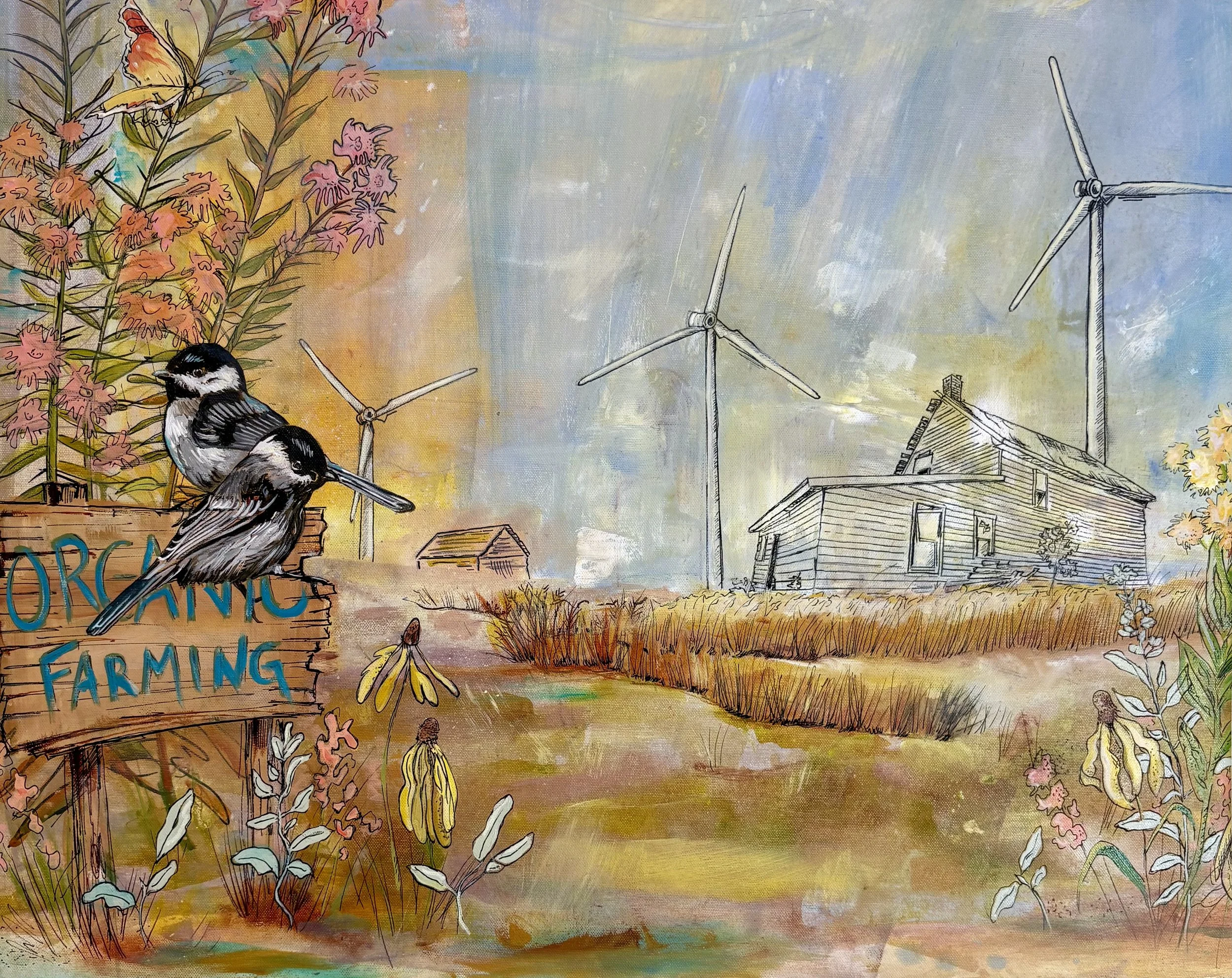 Organic Farming 2025 Acrylic ink on canvas, 24x30 inches