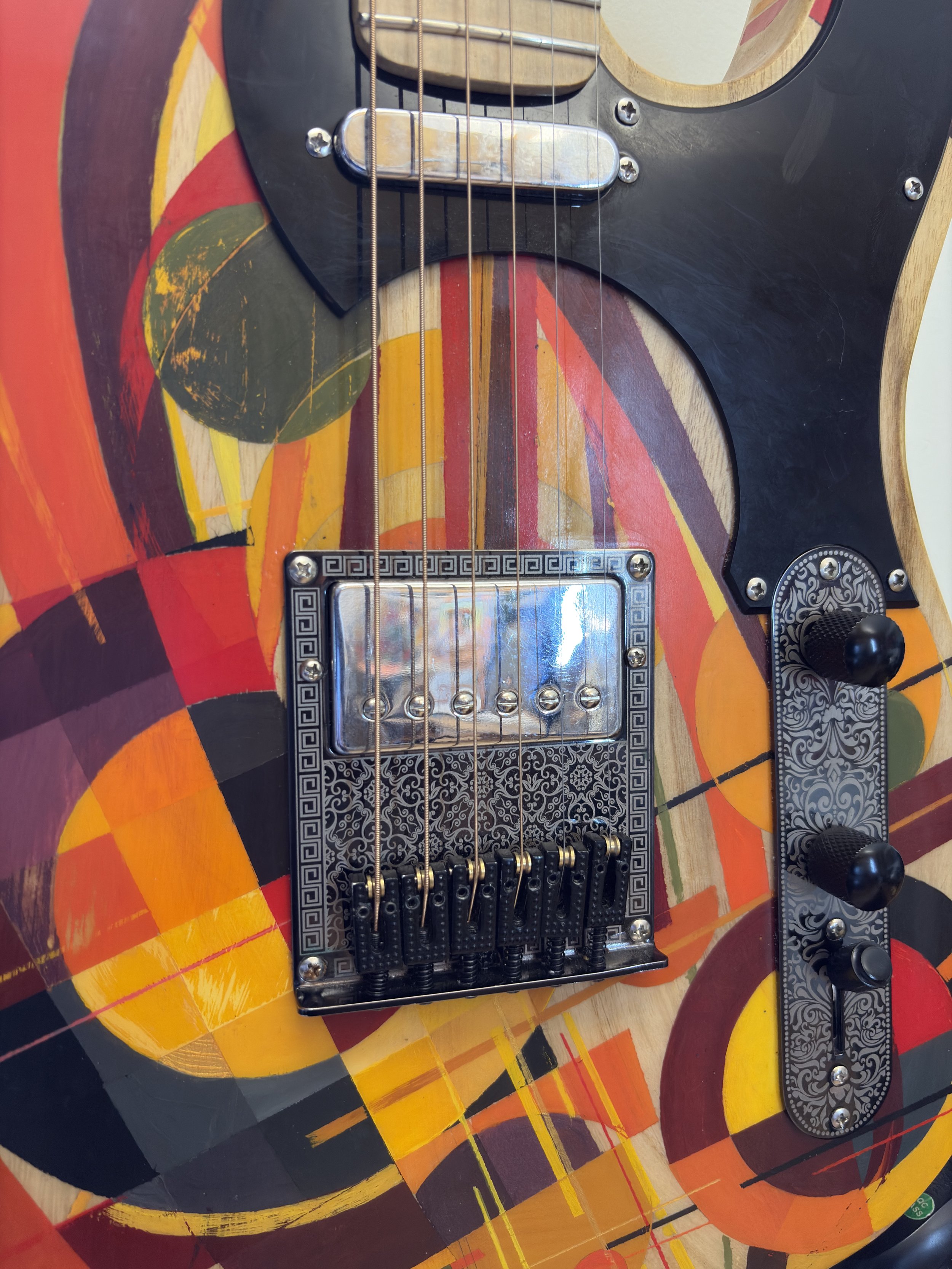 Detail: In Progress 2024 Acrylic paint, wood, guitar