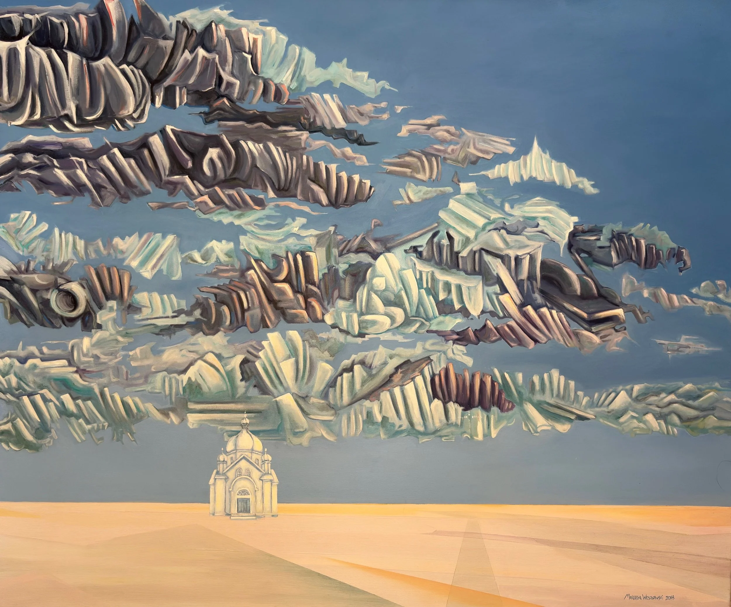 Detail: Somewhere Between Here and Heaven 2025 Oil on canvas, 40x48 inches (2 of 2)