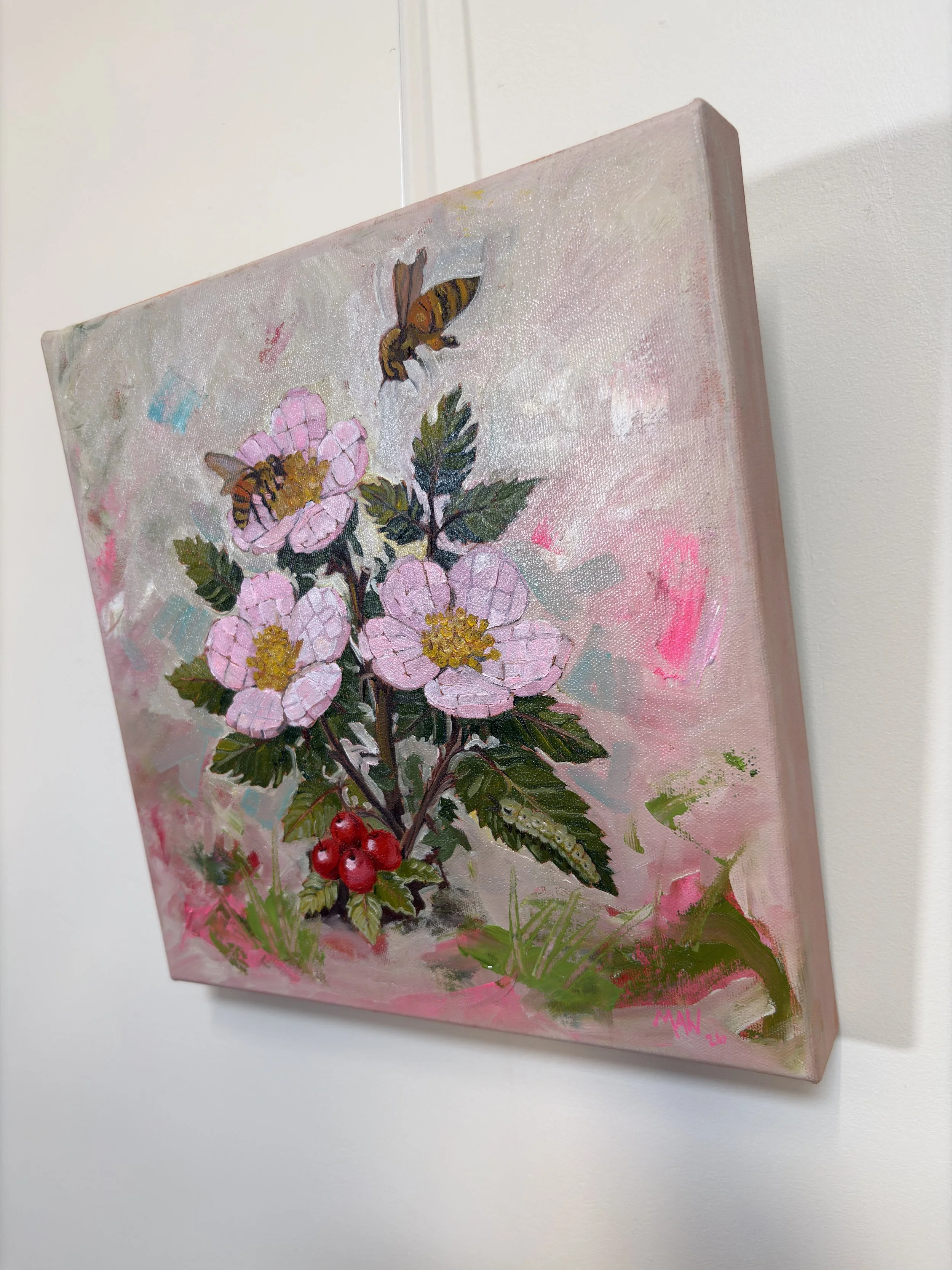 Wild Rose_2026_oiloncanvas_12”x12”inches_Marlessa Wesolowski.close.jpeg