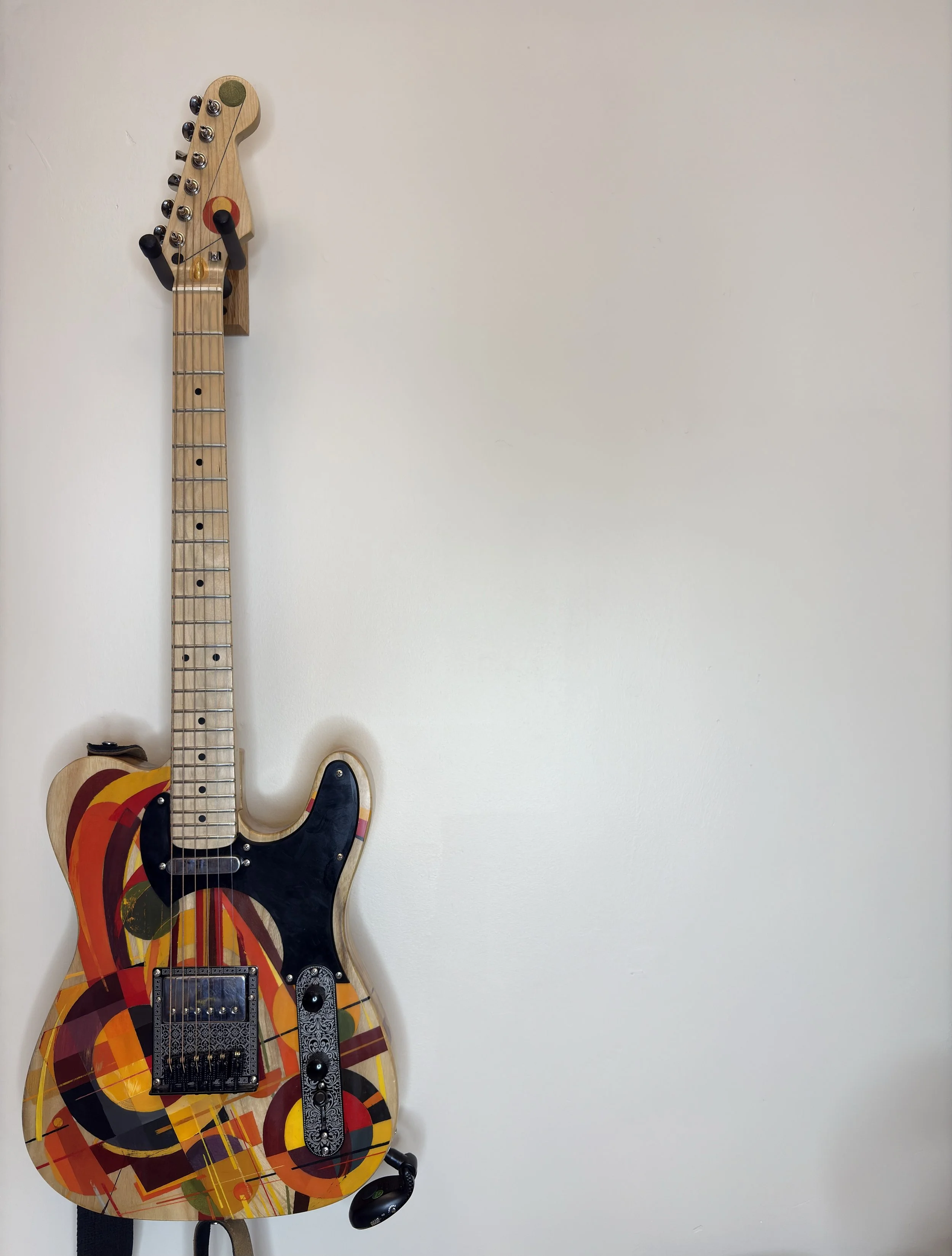 In Progress 2024 Acrylic paint, wood, guitar