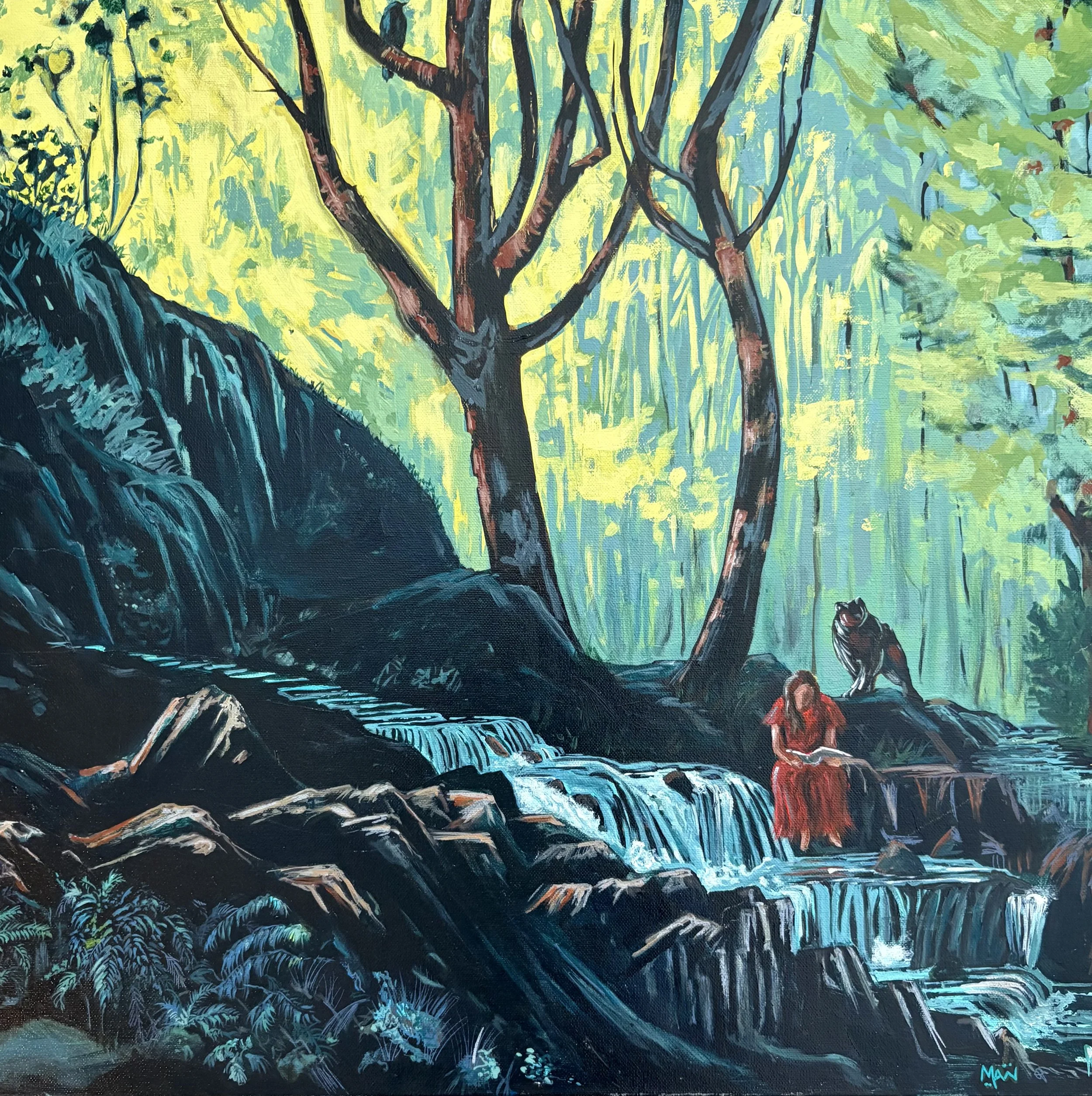 Rocky Road Flows 2024 Acrylic on canvas, 24x24 inches 