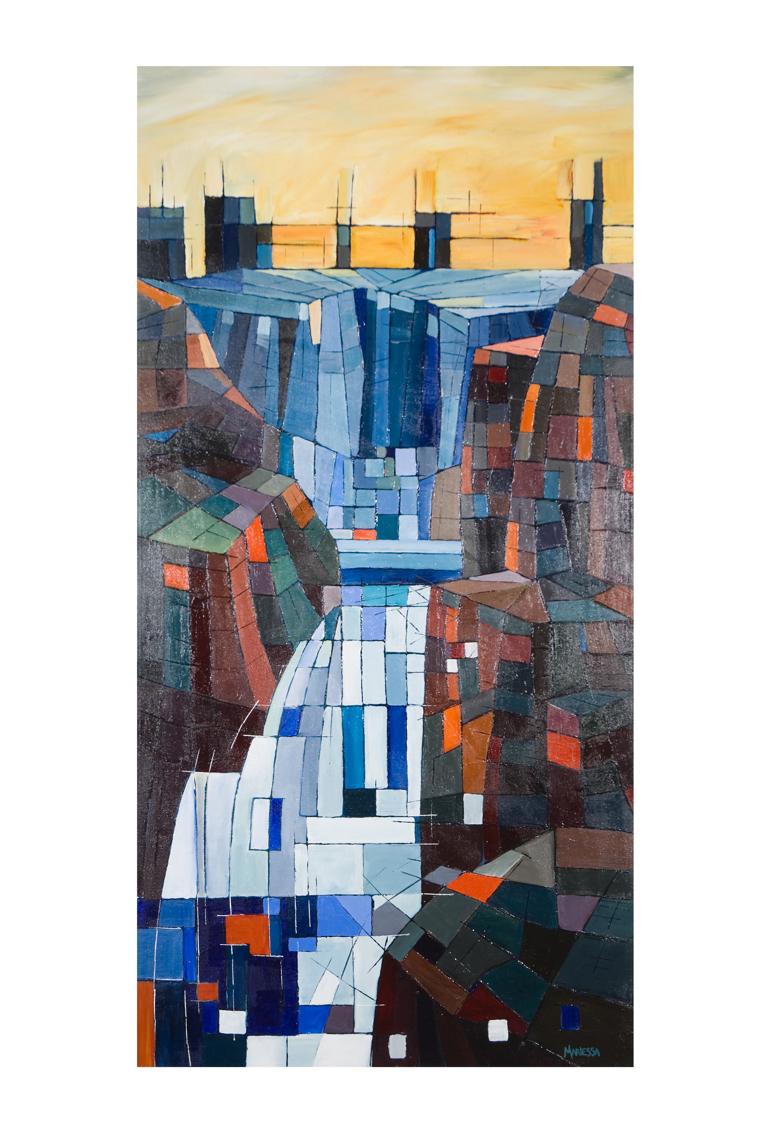 Twin Falls 2010 Acrylic on canvas, 24x48 inches. Canadiana Fund Crown Collection