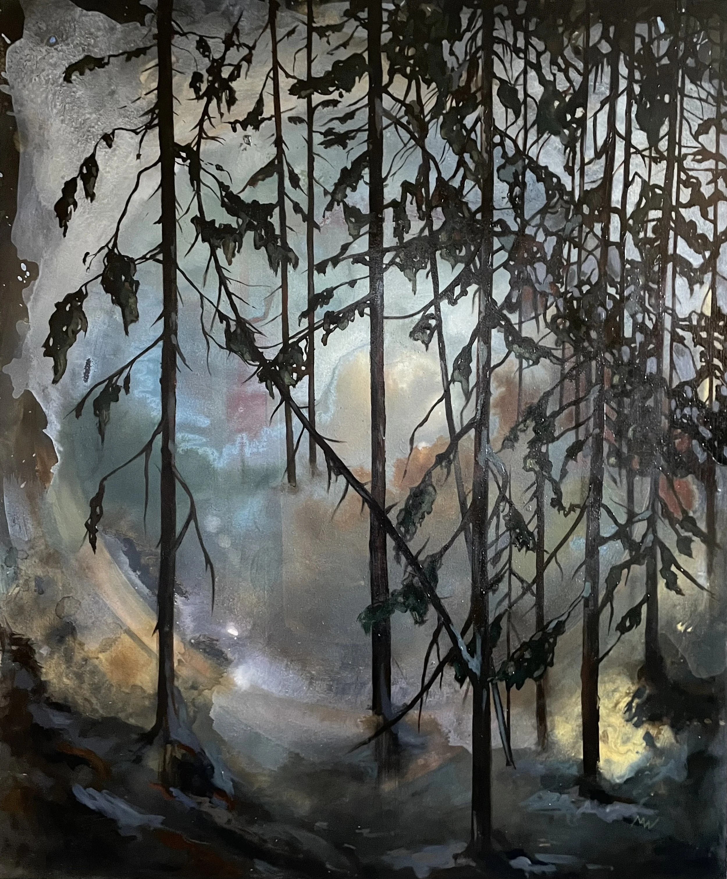 Forest of Fireflies 2022 Acrylic on canvas, 36x30 inches