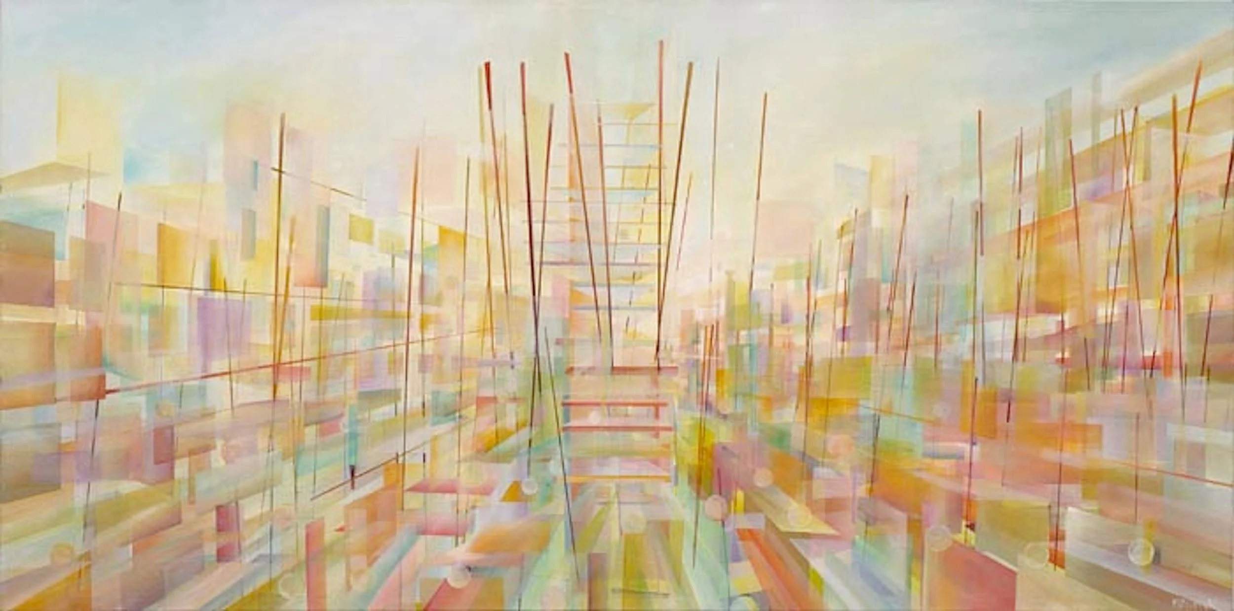 XX + XY= U 2009 Acrylic on canvas, 30x60inches