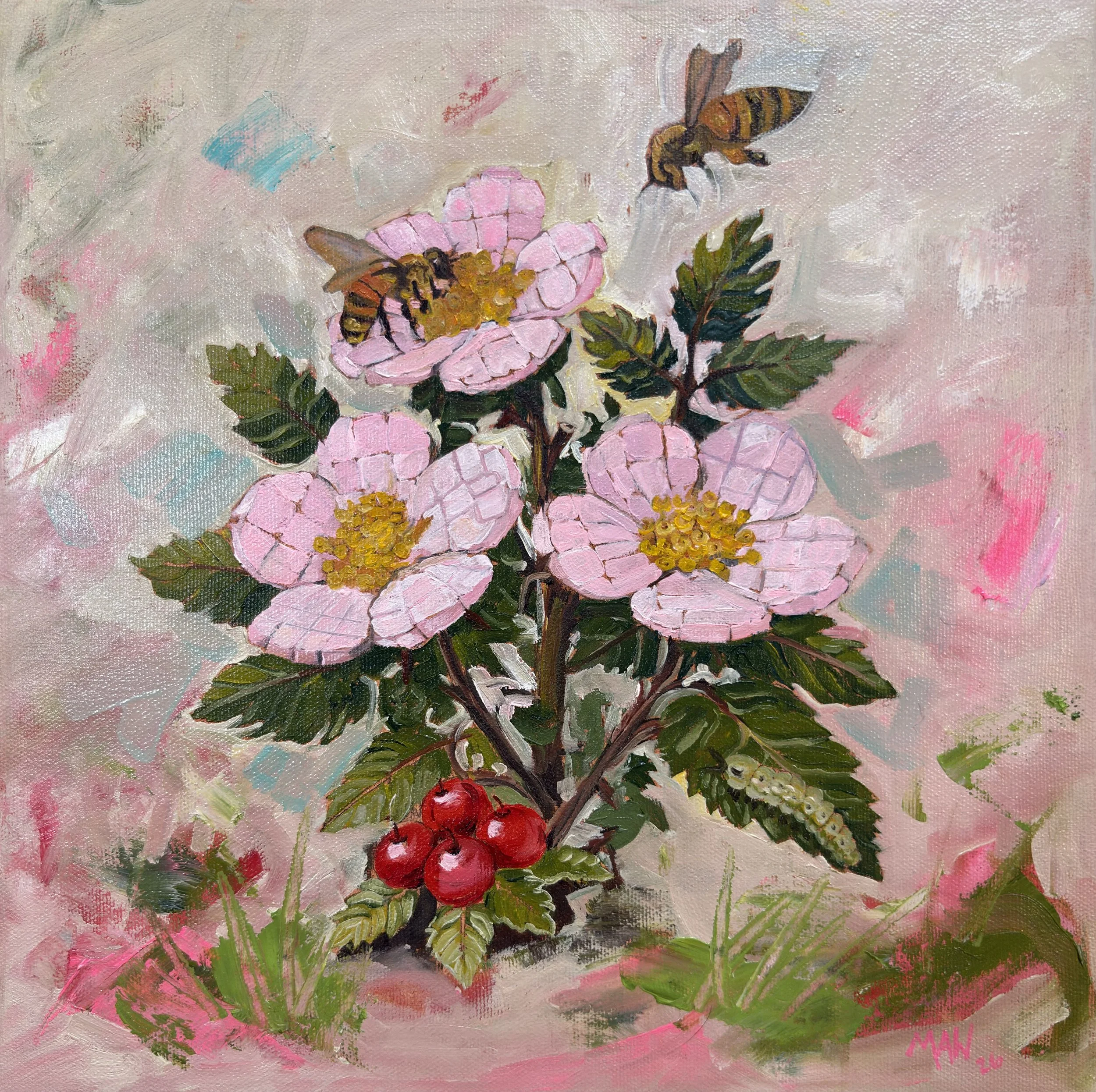 Wild Rose_2026_oiloncanvas_12”x12”inches_Marlessa Wesolowski.jpeg