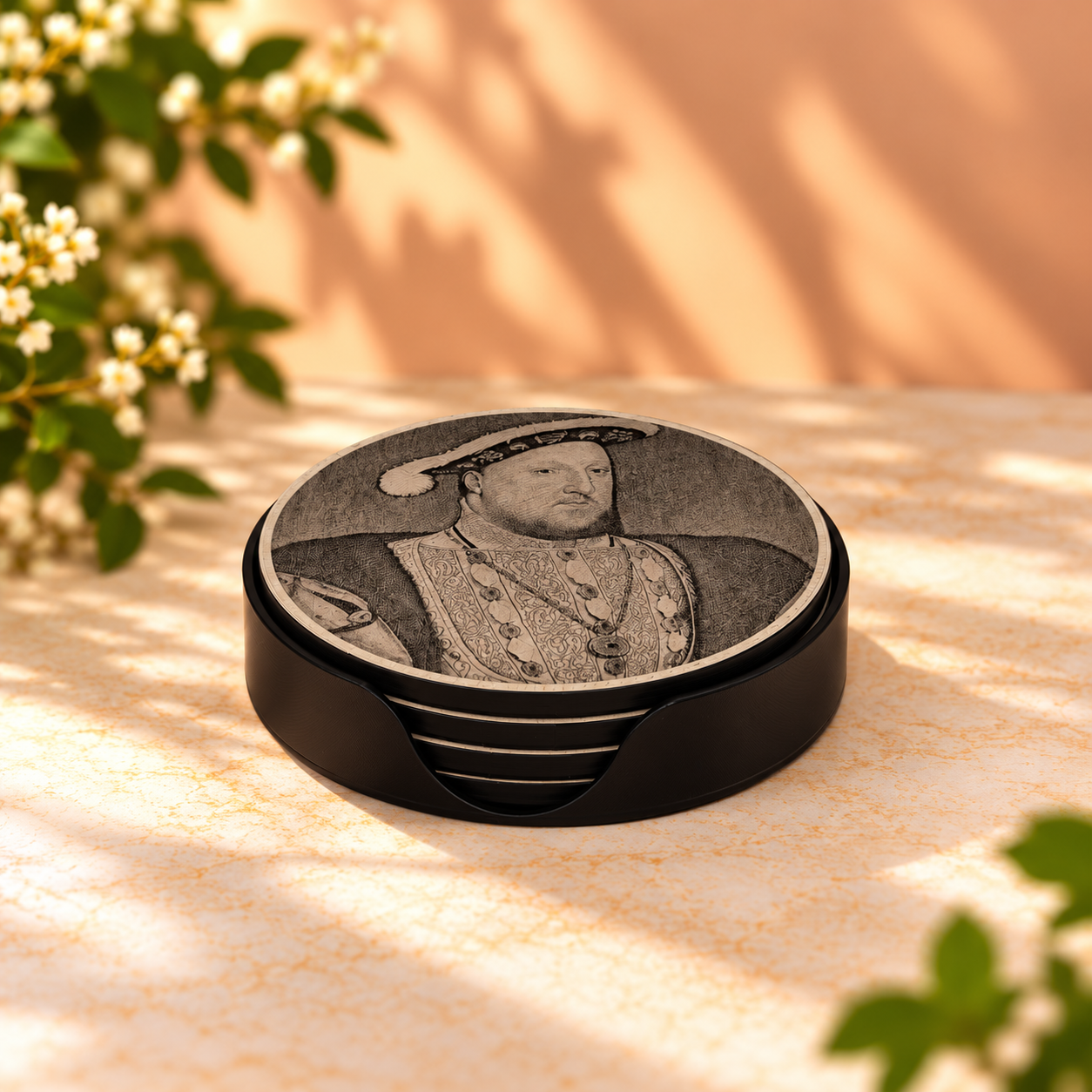 Sunlit Tudor Portrait Coaster Set.png