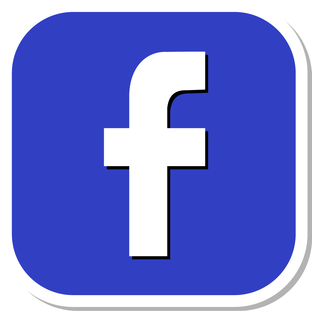 Facebook app icon with a white 'f' on a blue background
