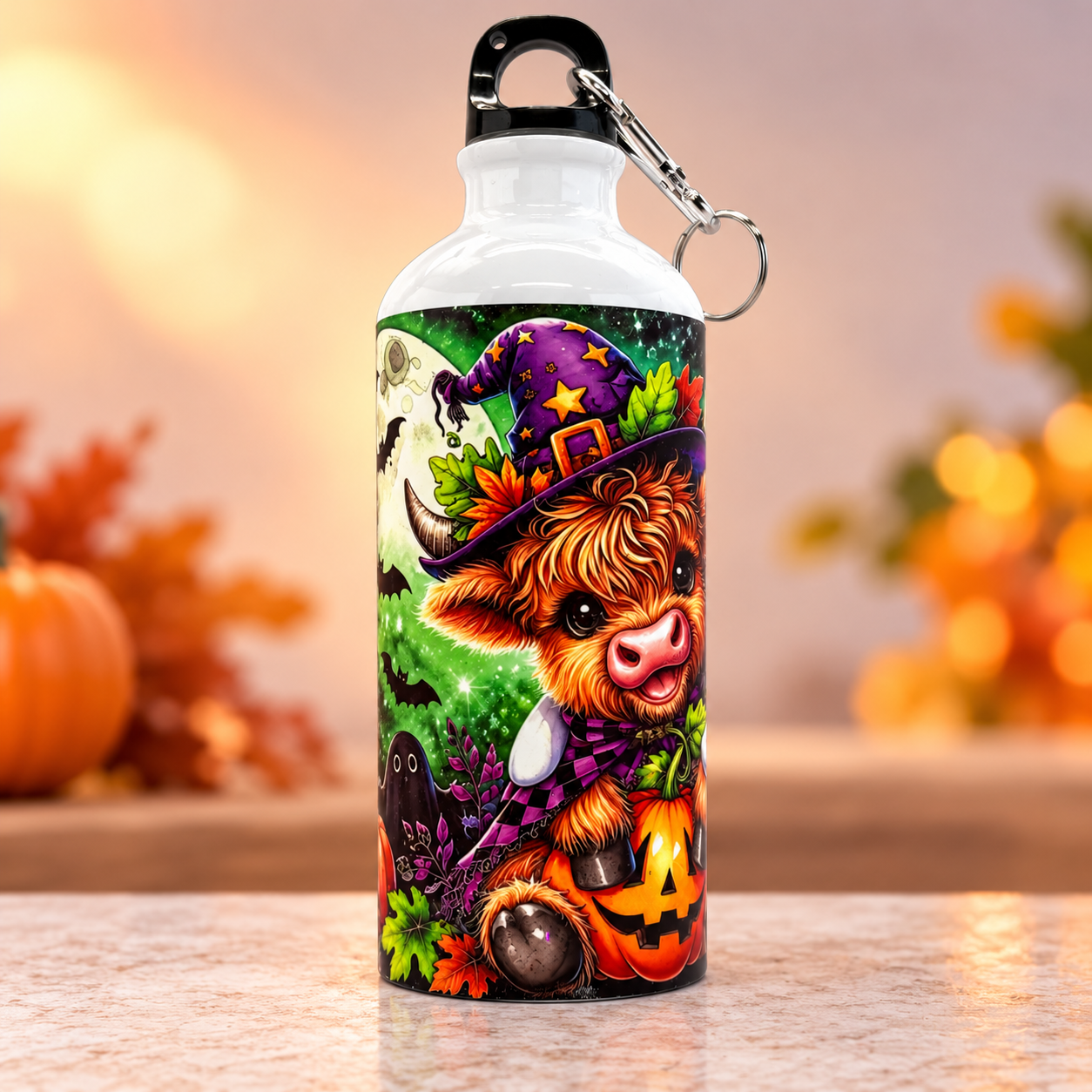 Autumn Halloween Highland Cow Bottle.png