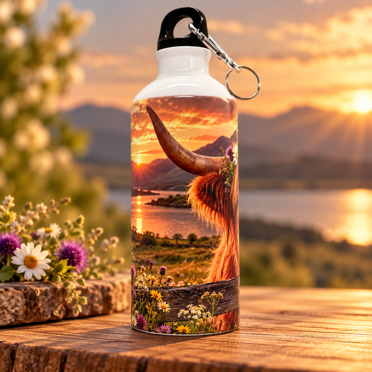 Highland Sunset Cow Water Bottle.png