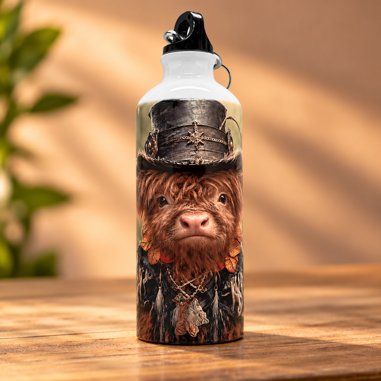 Steampunk Highland Cow Water Bottle.png
