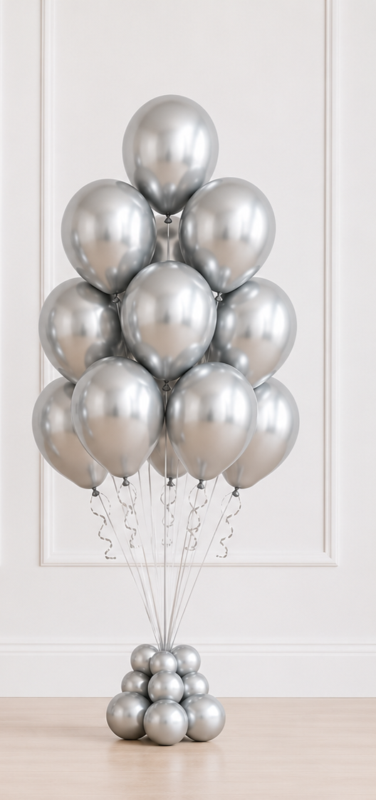 Helium Latex Balloon Bouquet—Set of 9