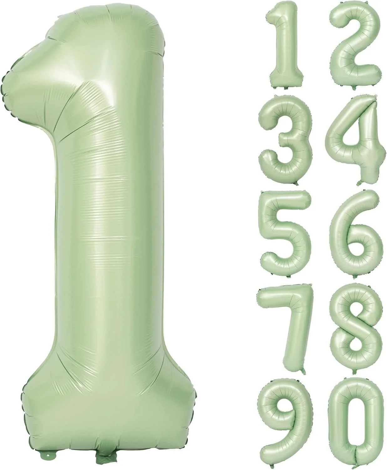 36 in. Pastel Green Helium Number