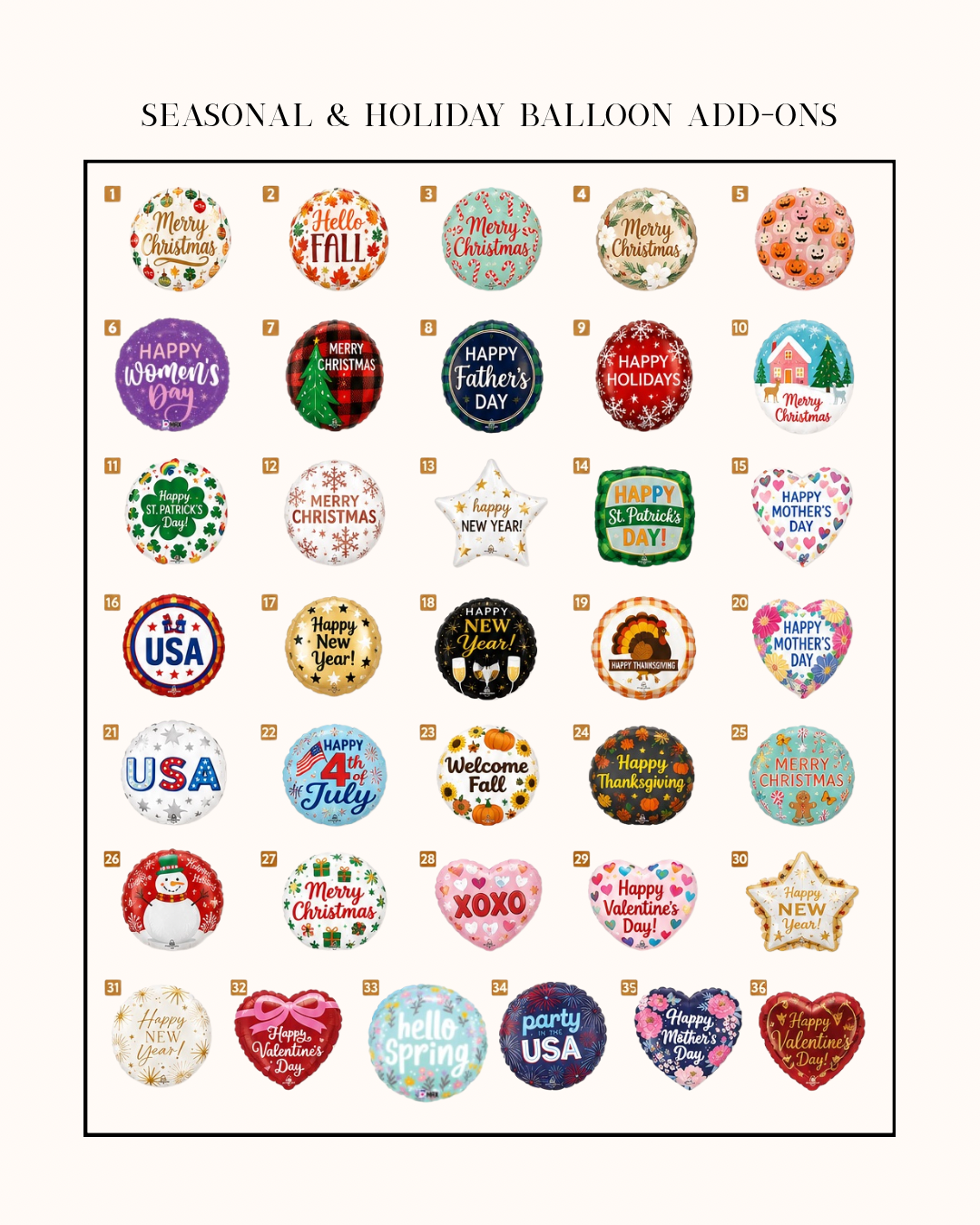 Seasonal & Holiday Balloons ✦ Bouquet Add-on