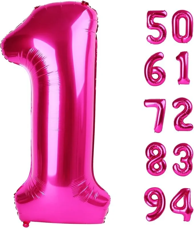 36 in. Hot Pink Helium Number