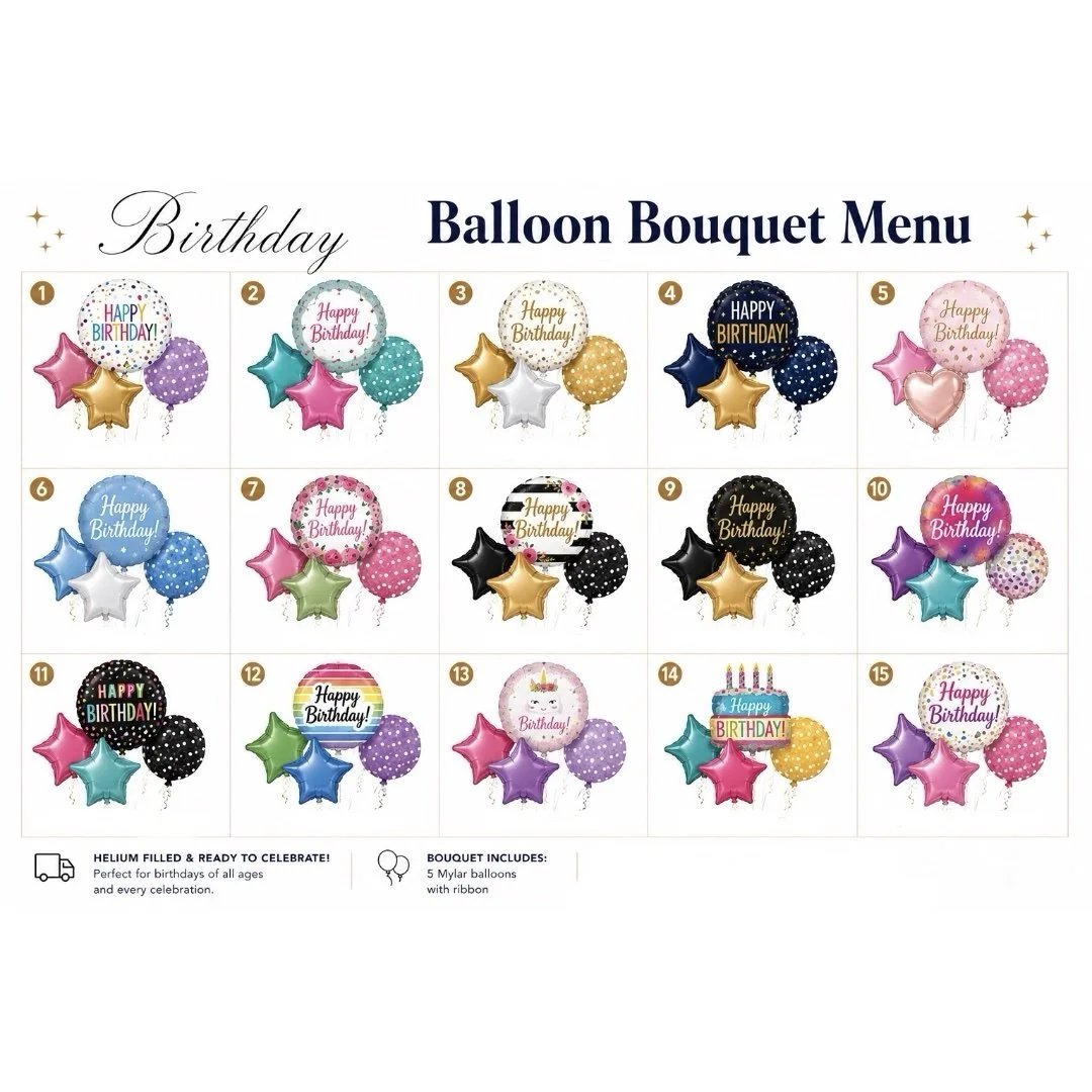 Birthday Helium Bouquet Styles