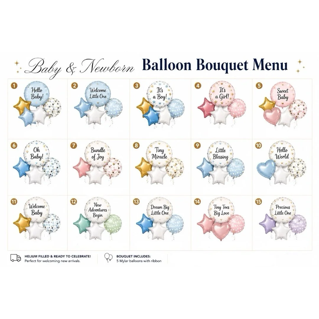 Baby & Newborn Helium Bouquet Styles