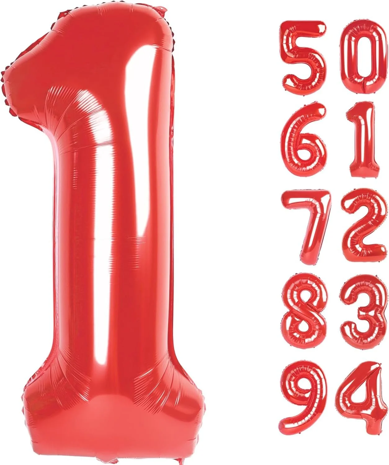 36 in. Red Helium Number