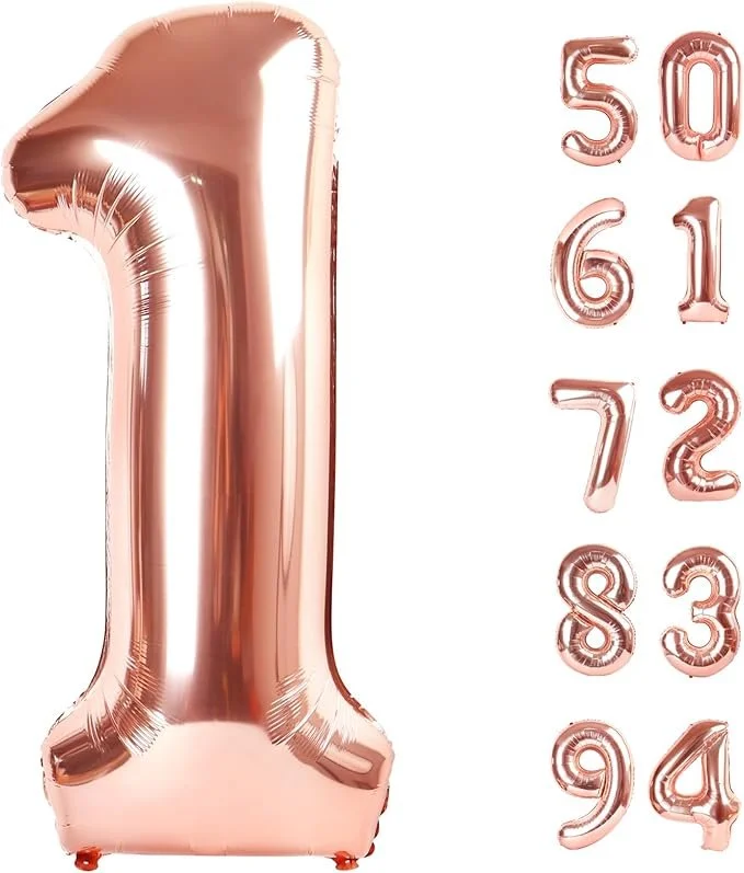 36 in. Rose-gold Helium Number