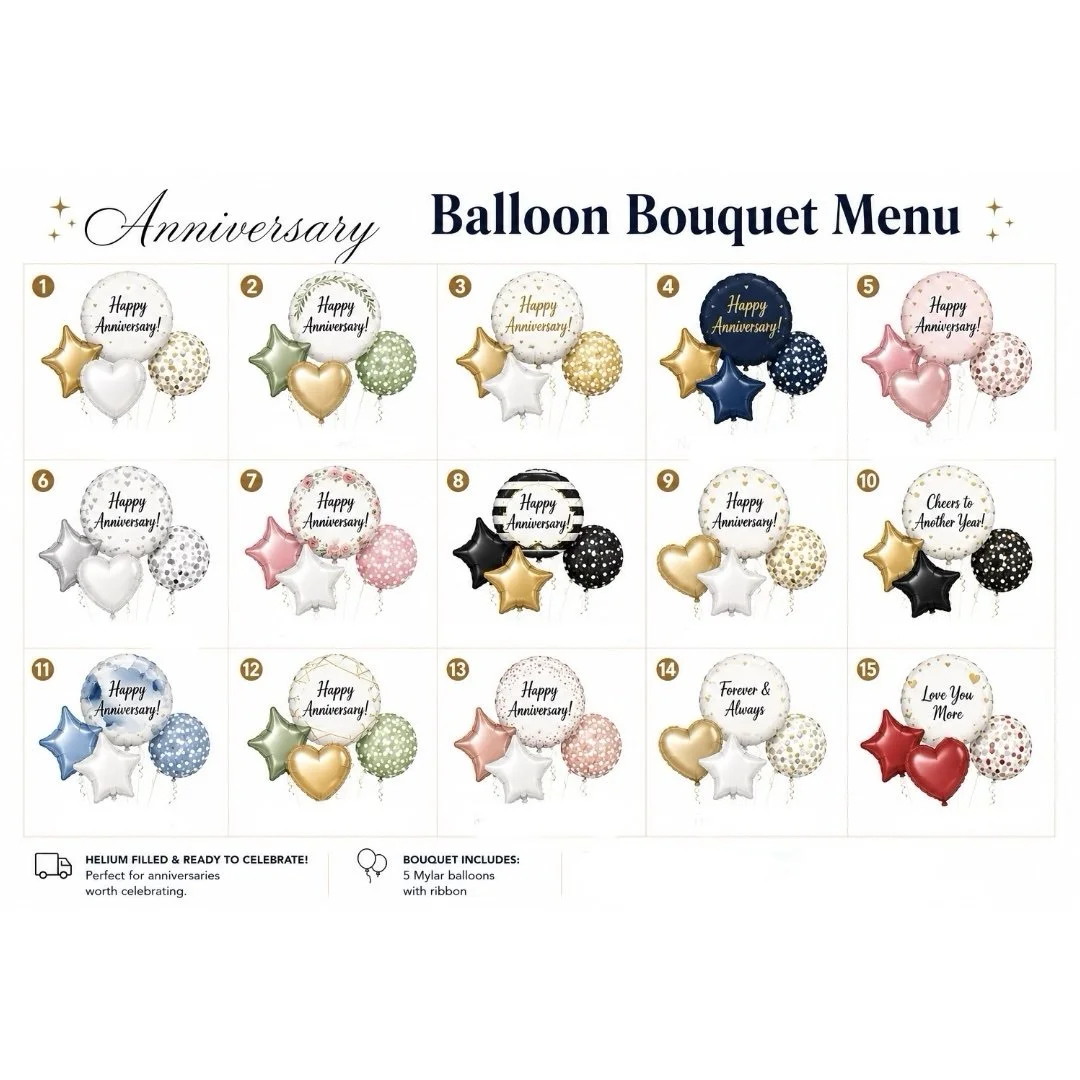 Anniversary Helium Bouquet Styles