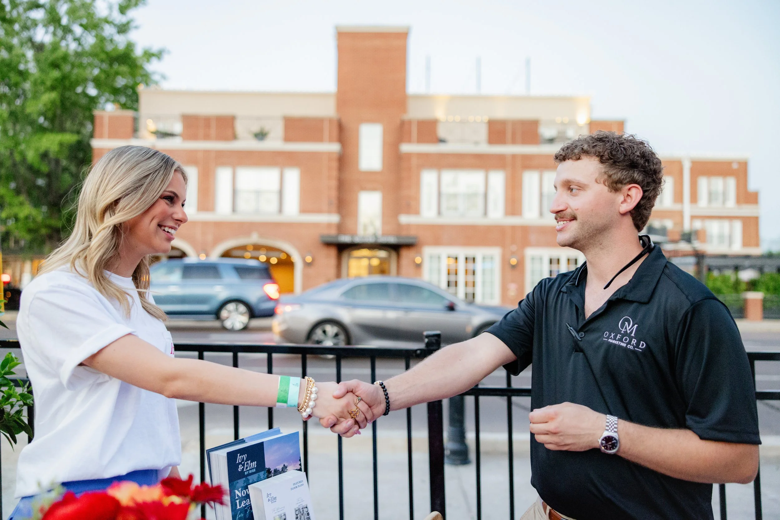Oxford Marketing Co. working with a luxury apartment complex Ivy & Elm at a sponsored event at The Velvet Ditch.