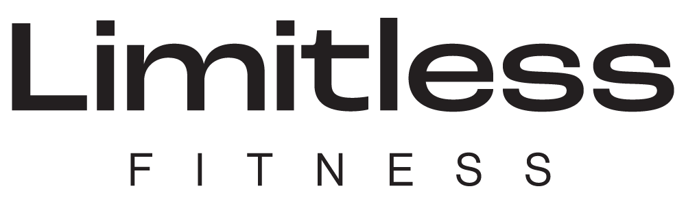 The logo features the words "Limitless FITNESS" with "Limitless" in large, bold black letters and "FITNESS" in smaller, uppercase black letters underneath.